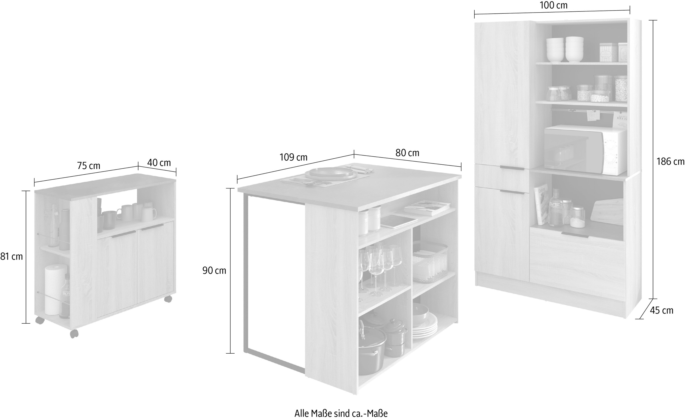 Parisot Schrank-Set »Fumay 3«, (Set, 3 St., 3-teilig)