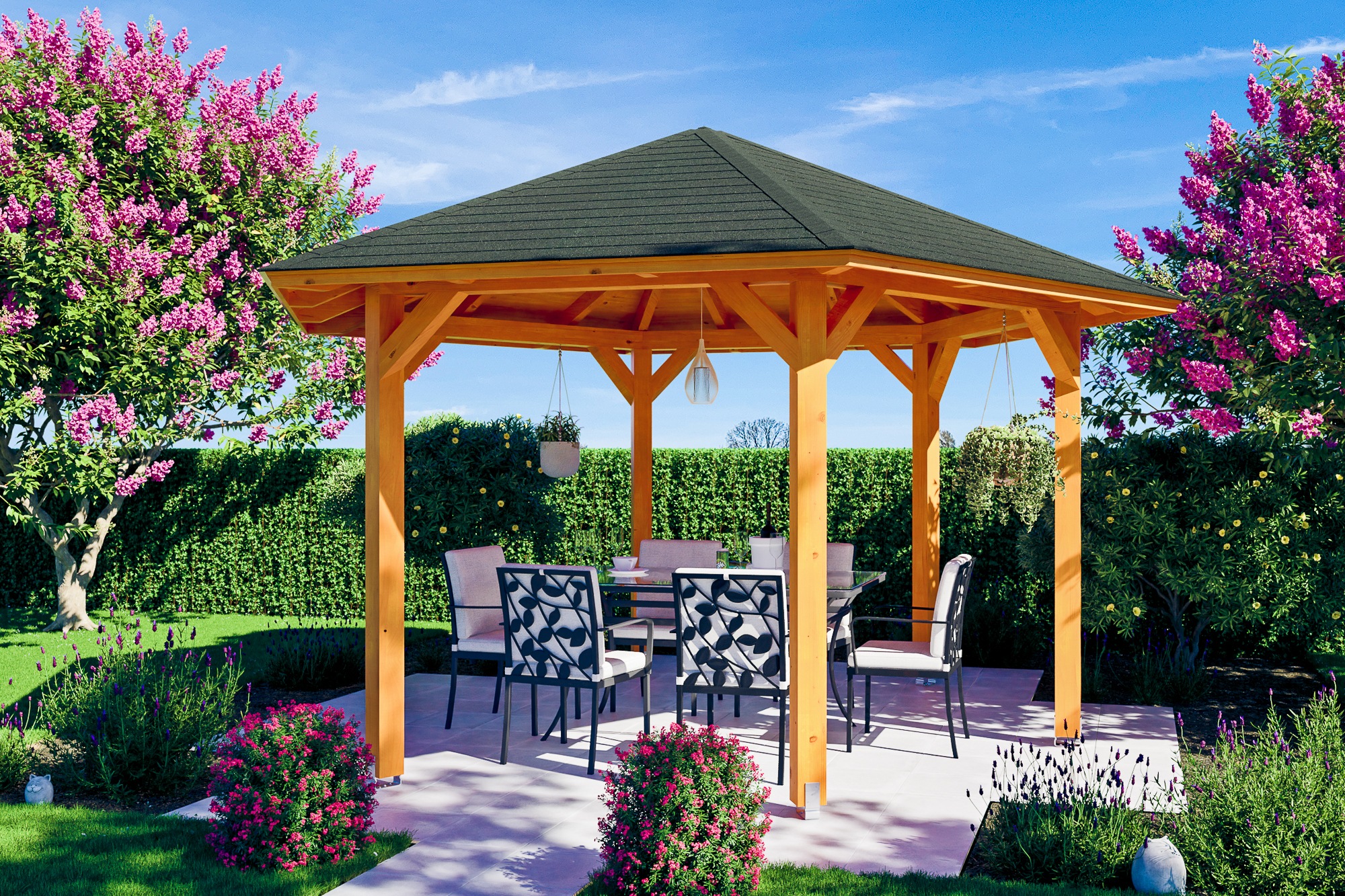 Skanholz Holzpavillon »Nancy 3«, Leimholz, 393 x 340 cm