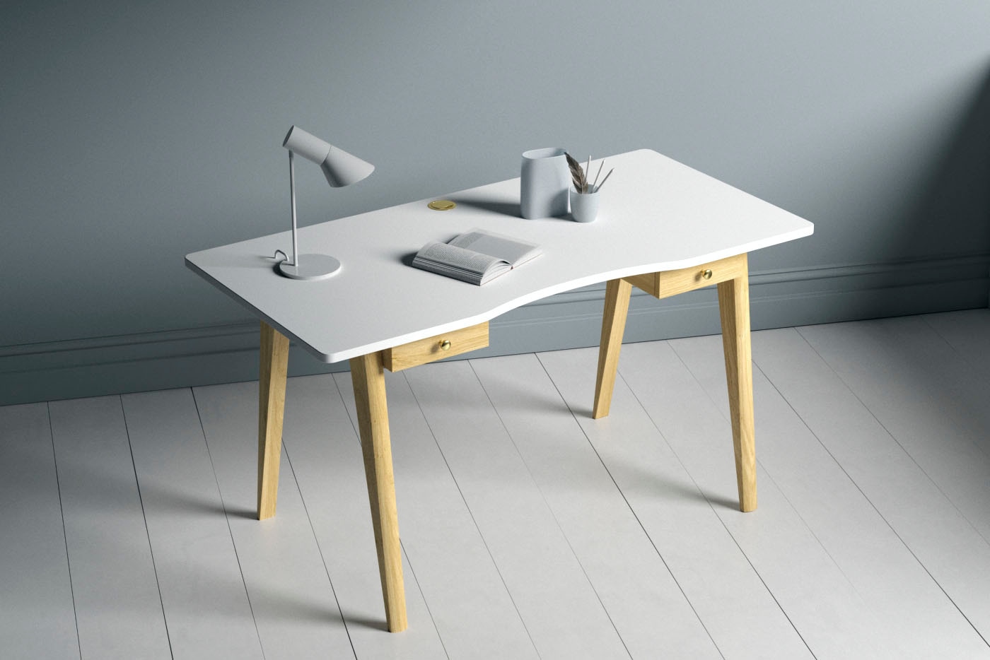 Woodman Schreibtisch "Nice" B/T/H: 140/70/75 cm, im skandinavian Design, Ti günstig online kaufen