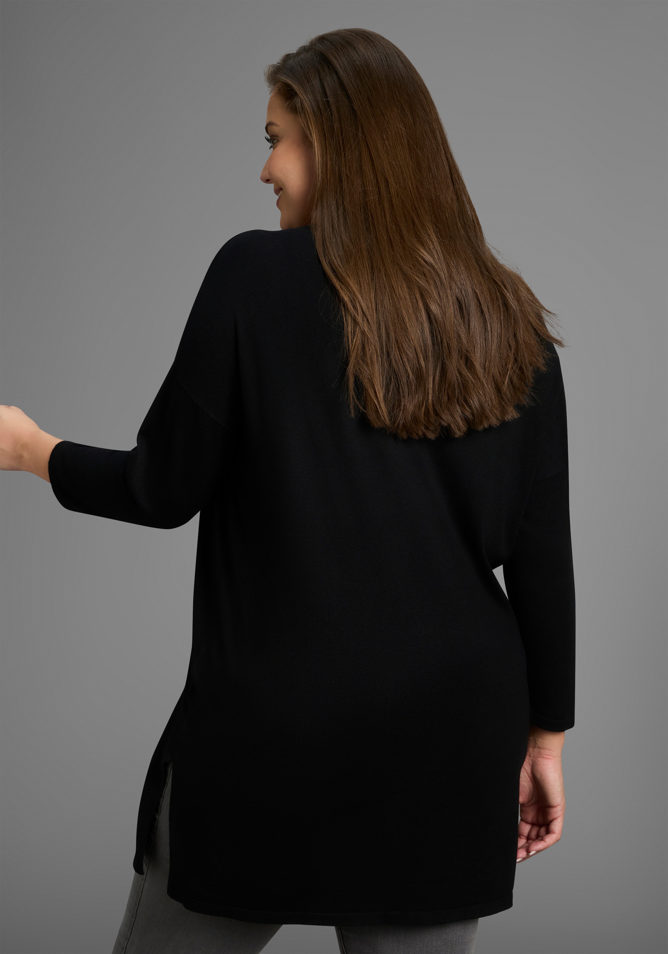 Laura Scott CURVE Longpullover, mit Seitenschlitz - GROSSE GRÖSSE günstig online kaufen
