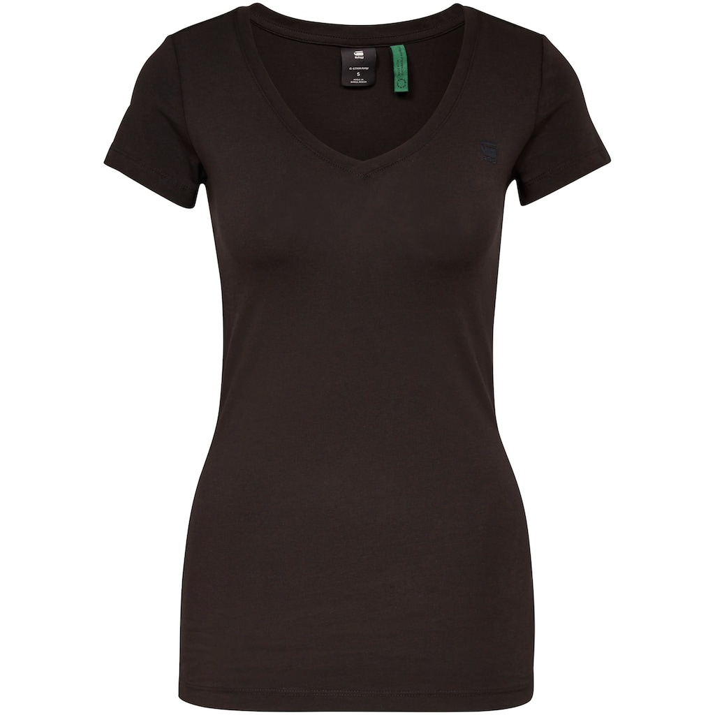 G-Star RAW V-Shirt »Base v t wmn cap sl«, mit kleinem Logodruck vorne