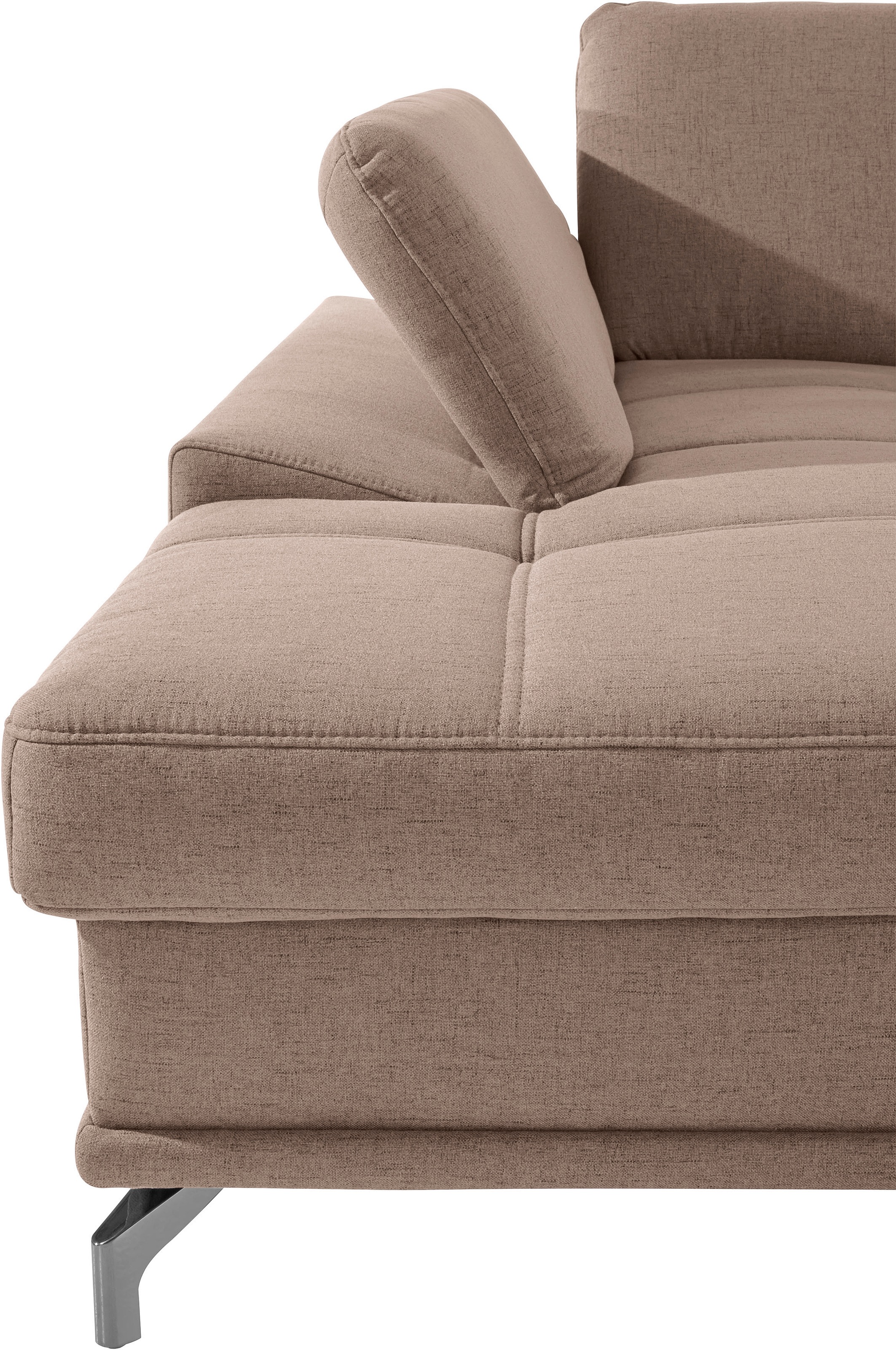 Places of Style Wohnlandschaft »Costello U-Form, mit Sitztiefenverstellung, Armteilverstellung und«, 3 Nierenkissen, optional Bettfunktion und Bettkasten