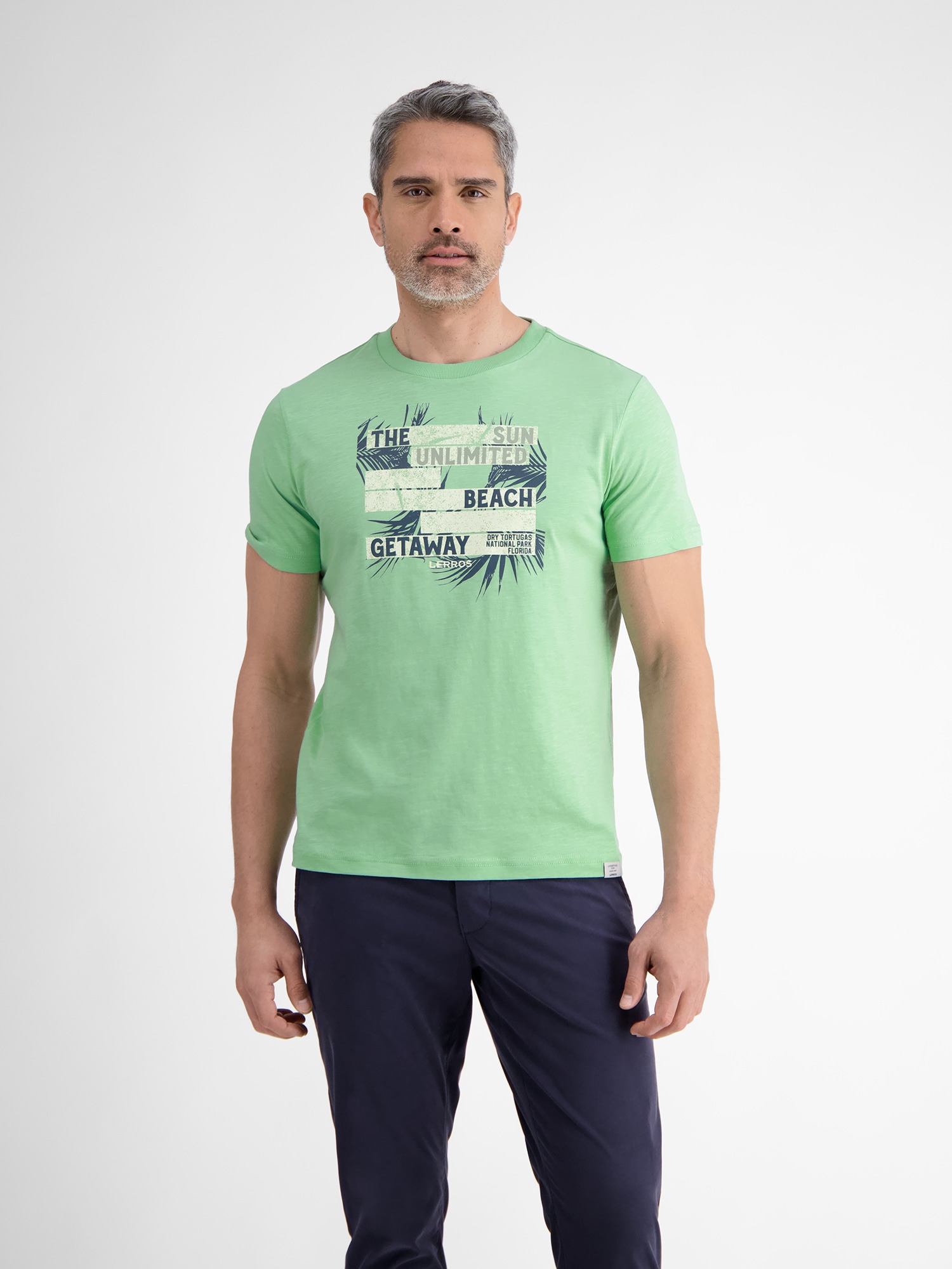 LERROS T-Shirt "LERROS Herren T-Shirt mit sommerlichem Brustprint" günstig online kaufen