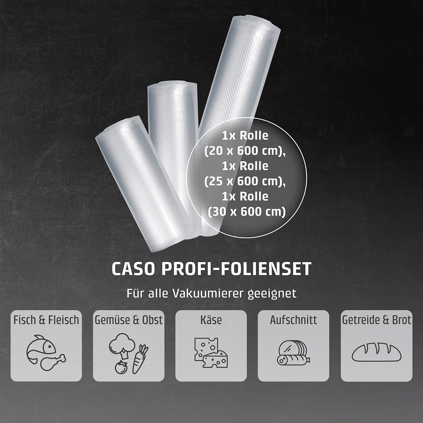 Caso Vakuumier-Folienrollen »1223« 2 Stück