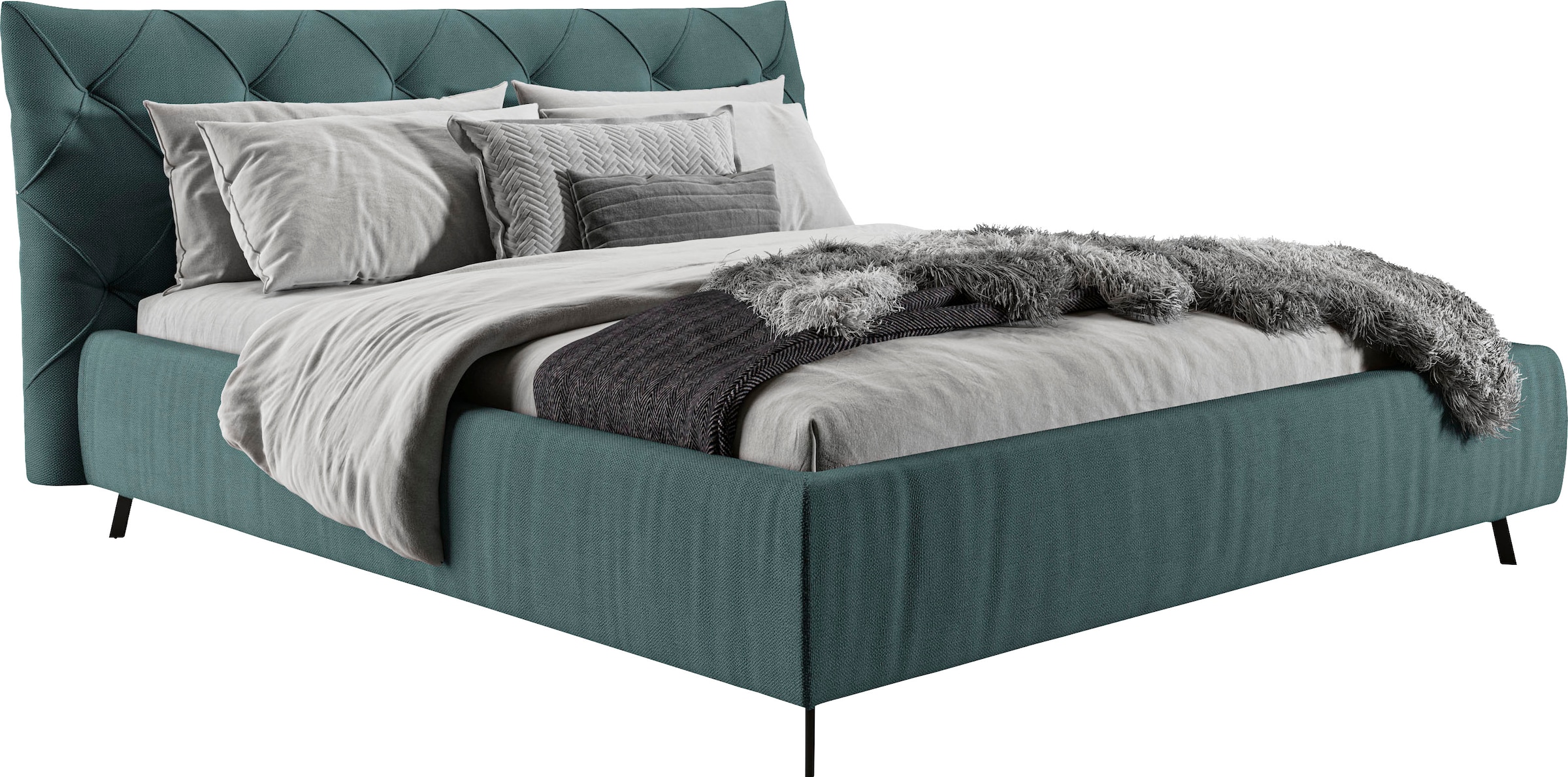 Home affaire "Elloree, in 4 Breiten bis 200cm, auch in Leder" Kopfteilhöhe 105 cm, belastbar bis 280 kg, auch in Überlänge 220cm