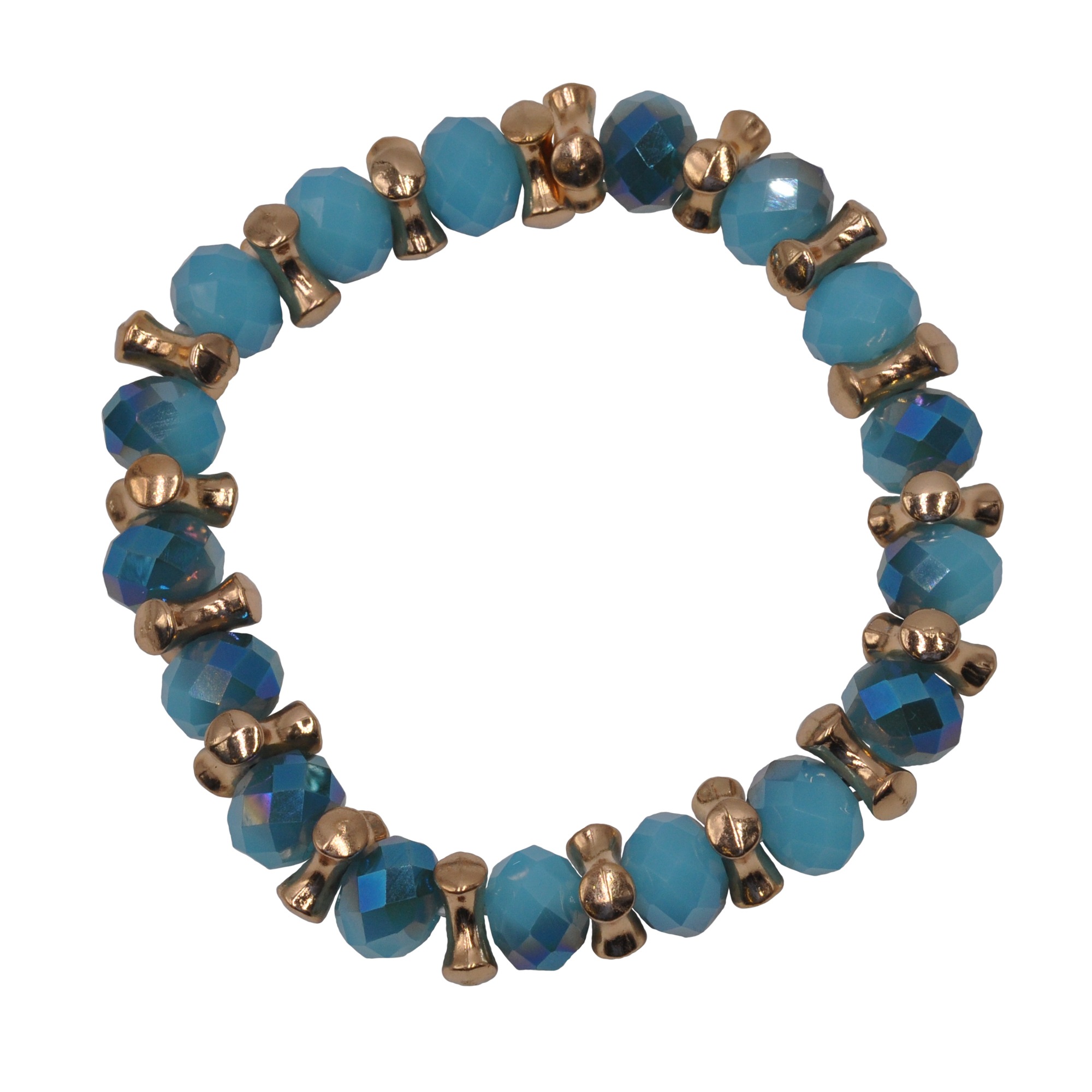 Steuer Armband »Metall vergoldet Glasstein türkis«