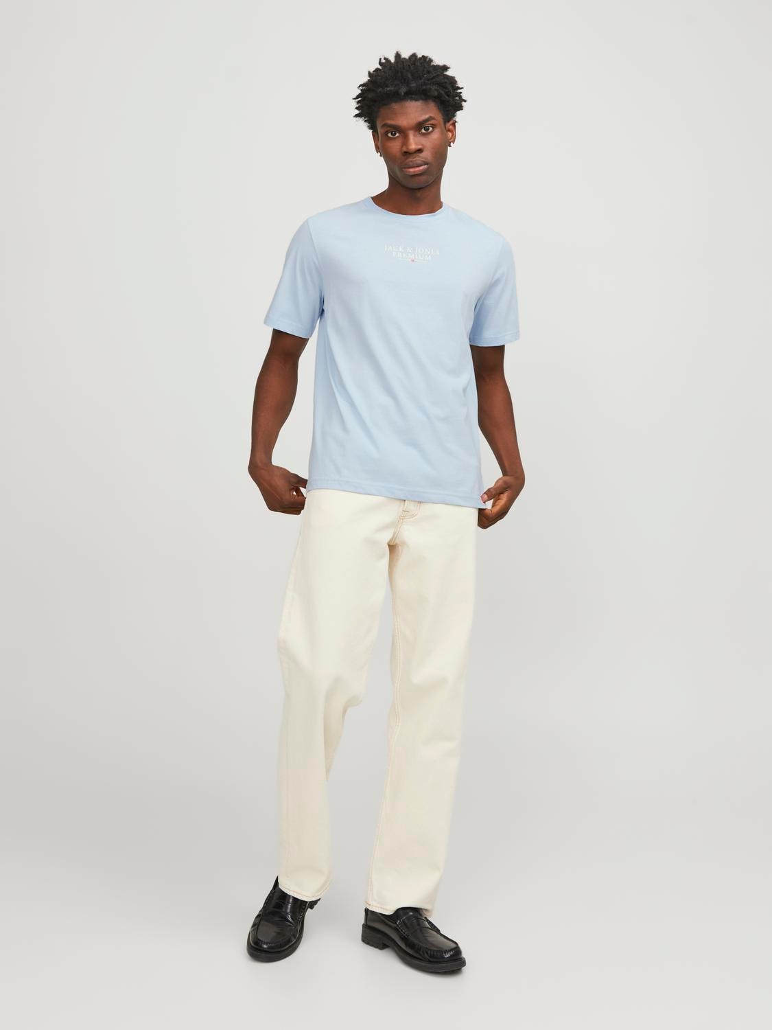 Jack & Jones Rundhalsshirt »JPRBLUARCHIE TEE CREW NECK« mit Logo Print