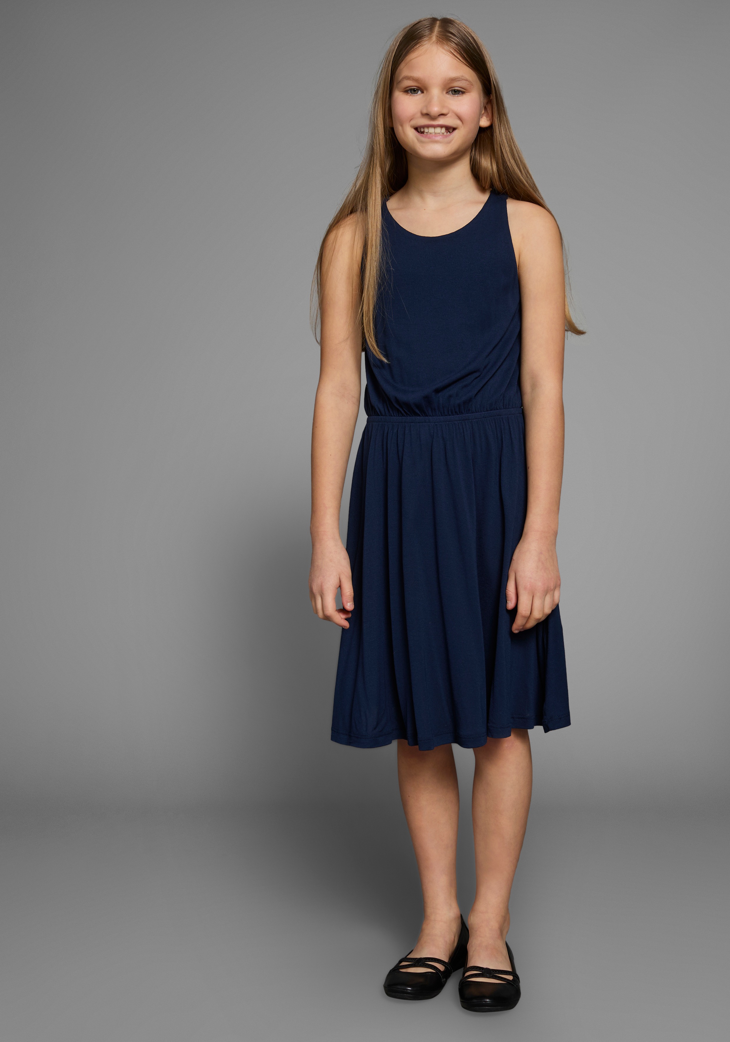 Thumbnail - KIDSWORLD Jerseykleid ", Viskosekleid für Mädchen" kniefrei, romantisch, aus Viskose, breite Träger