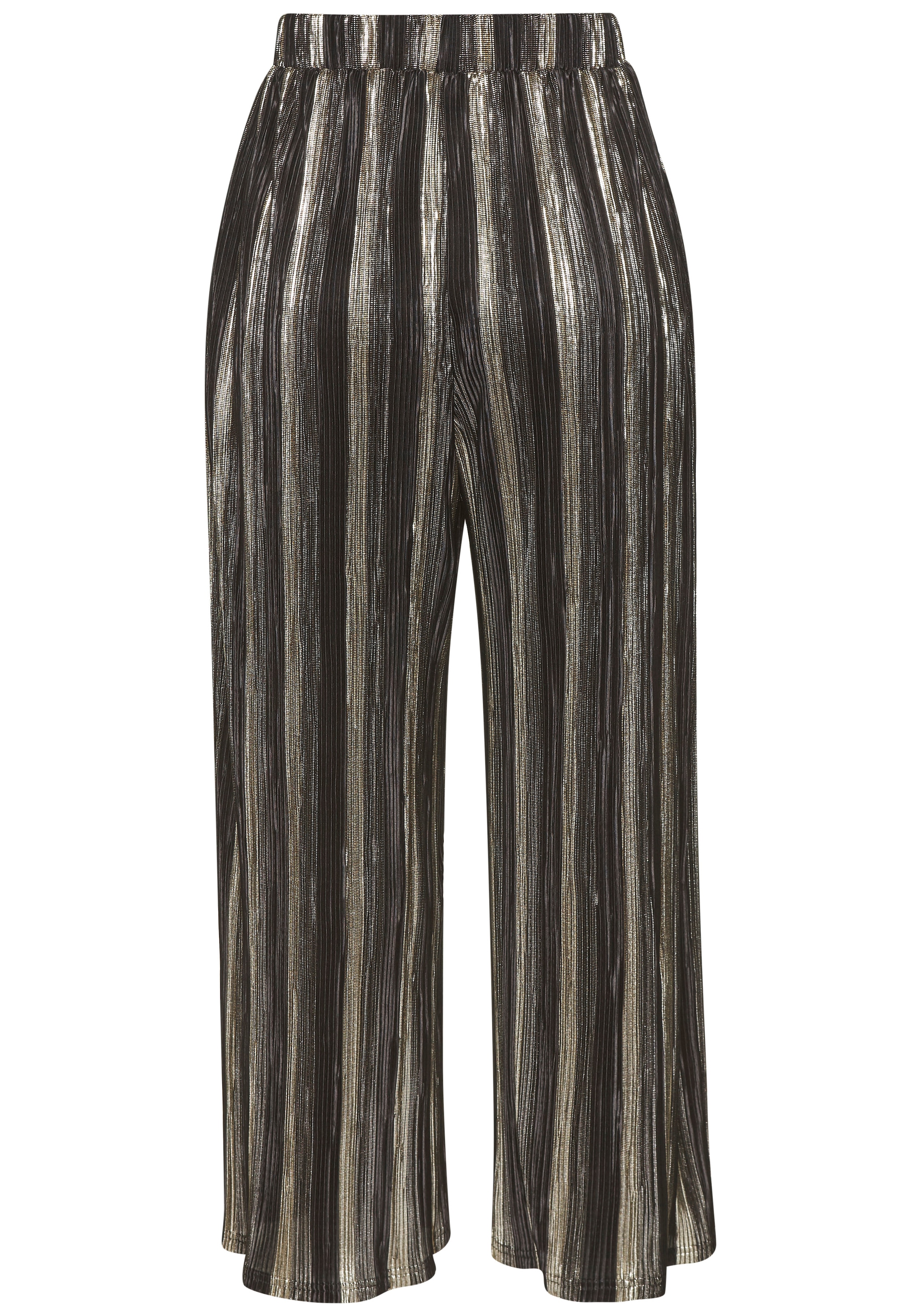 LASCANA Palazzohose, mit goldfarbenem Streifendruck, Partyhose, festlich