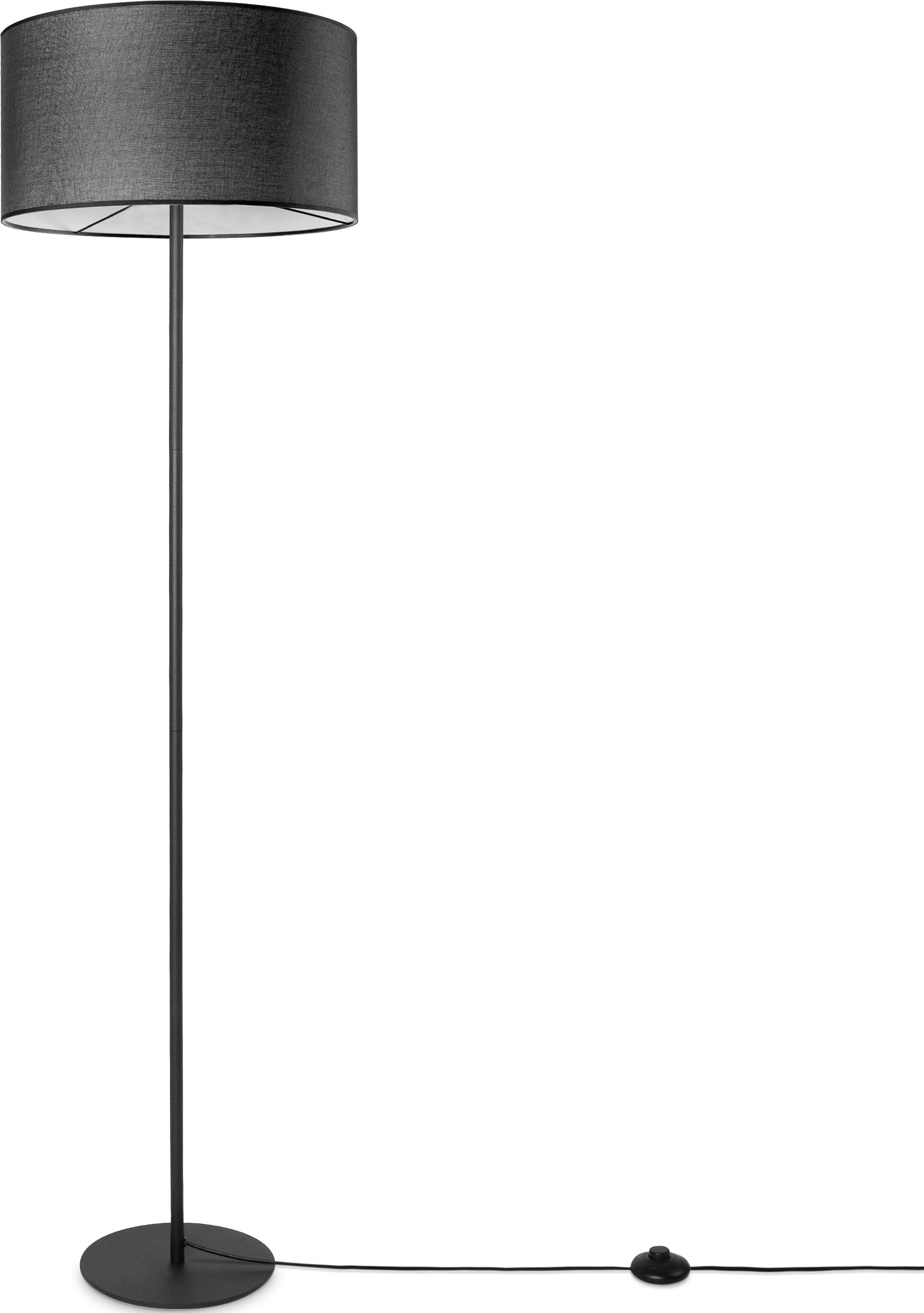 Paco Home Stehlampe »LUCA CANVAS UNI COLOR«, Lampenschirm Stoff Wohnzimmer Leselampe Büro E27 Stehlampe Skandi