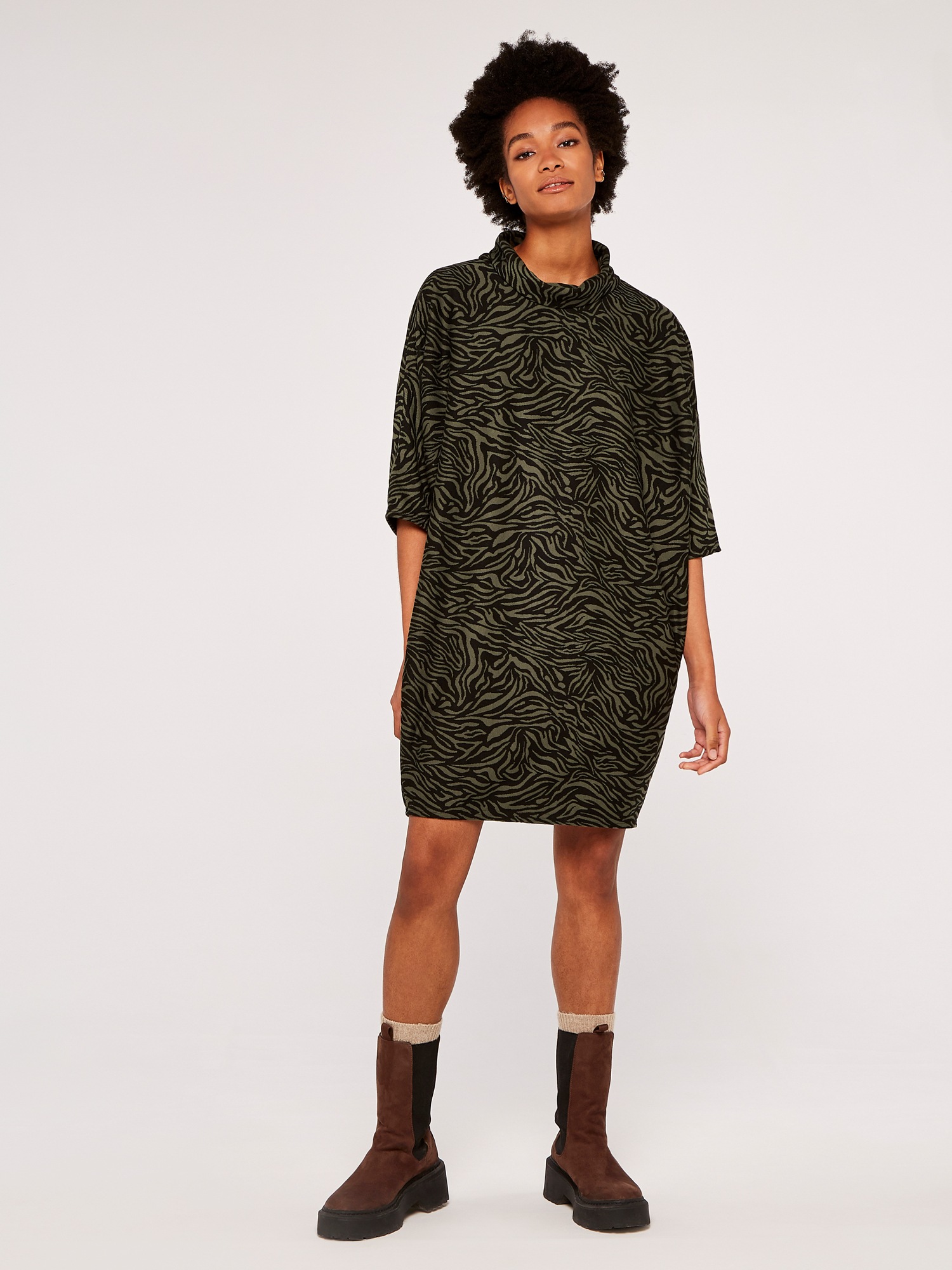 Apricot Minikleid "Mini-Cocoon" mit Zebra-Print