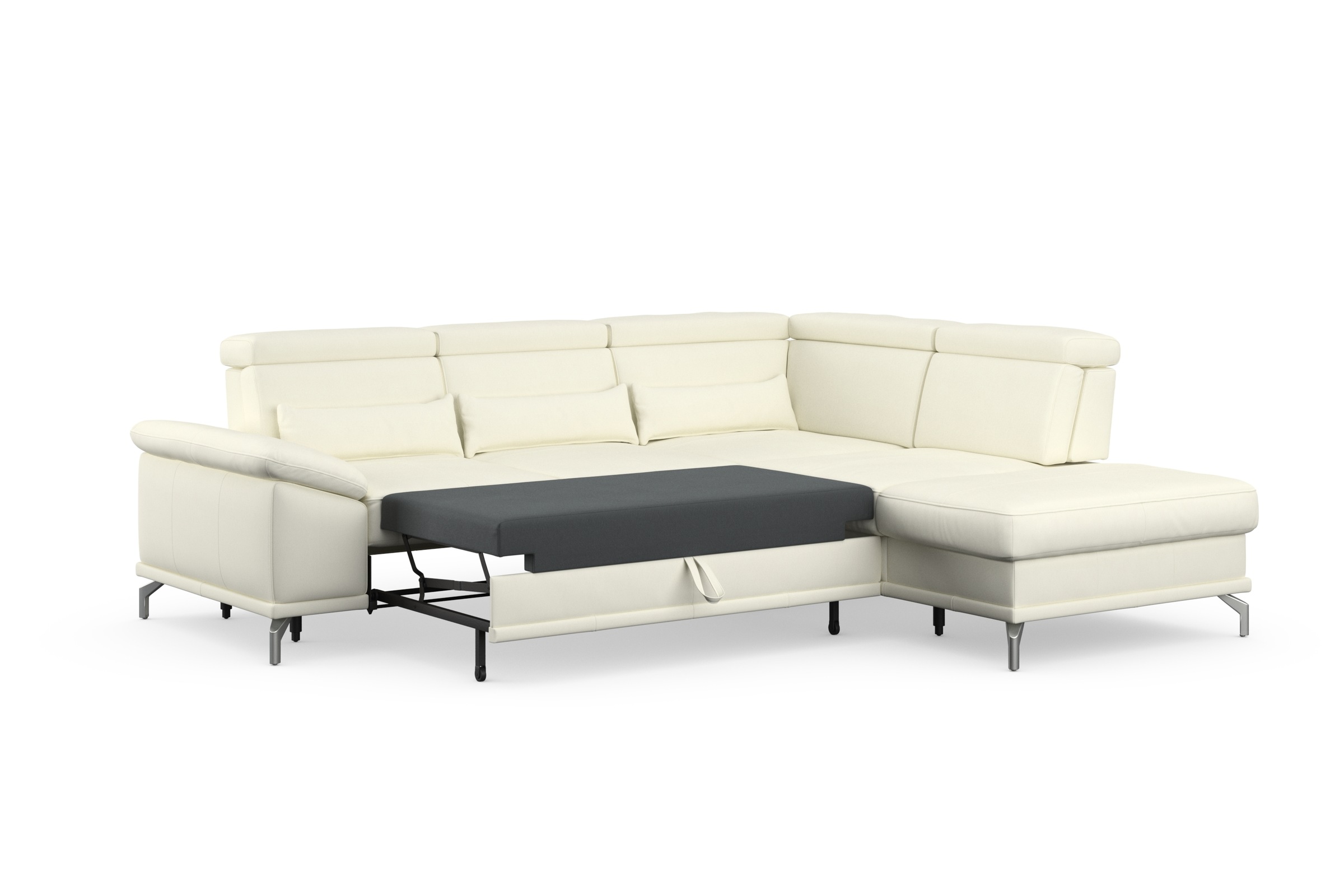 sit&more Ecksofa »Cabrio L-Form, mit Sitztiefenverstellung, Arm- und Kopfteilverstellung«, 3 Nierenkissen, Federkern, optional Bettfunktion und Stauraum