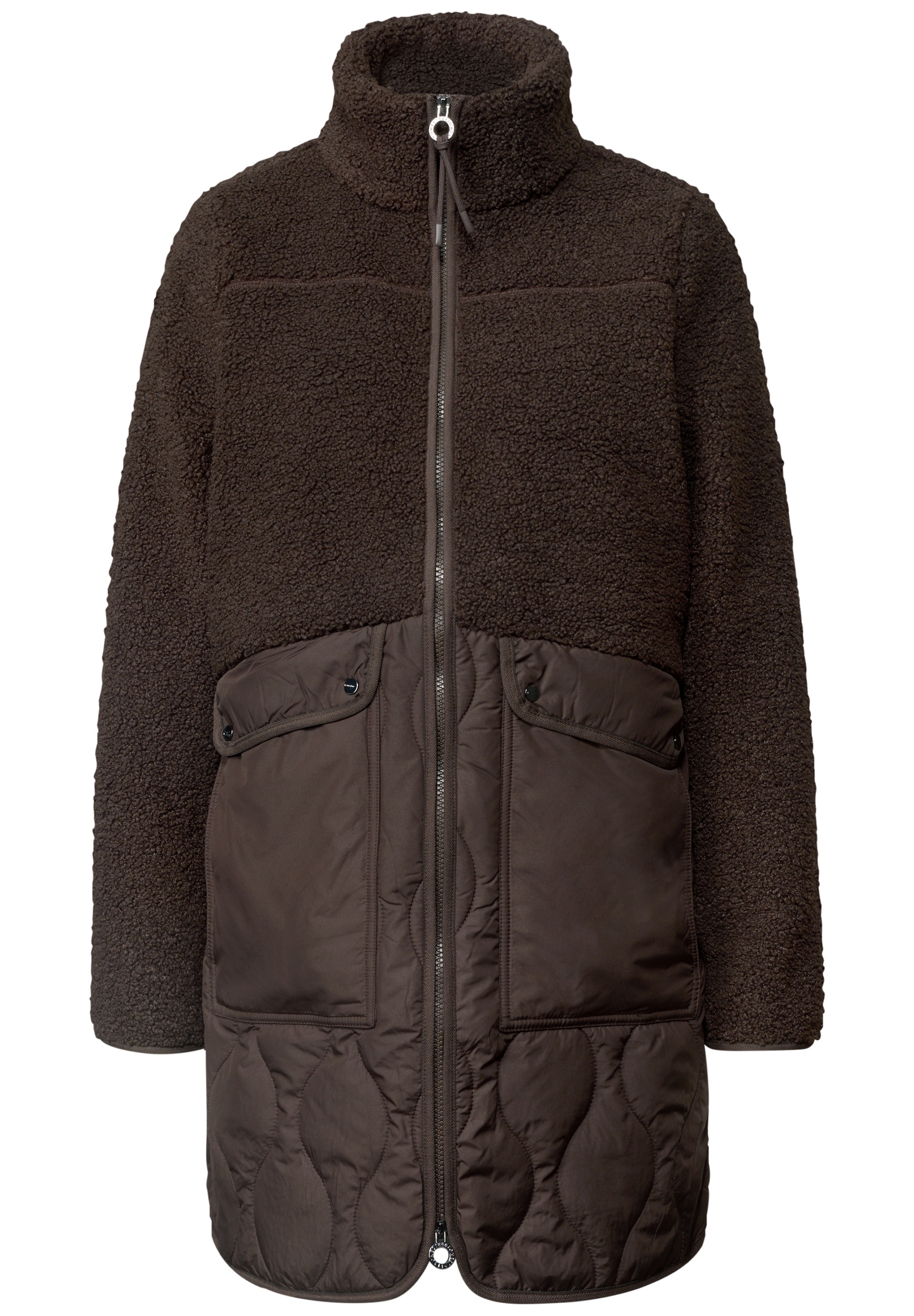 STREET ONE Fellimitatjacke ohne Kapuze mit Stehkragen