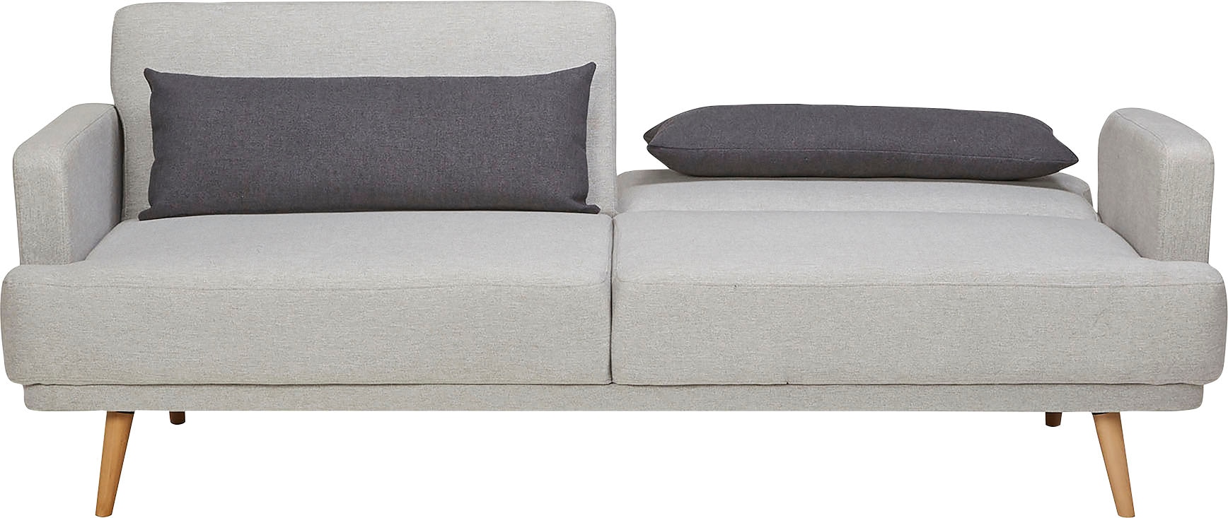 SalesFever Schlafsofa »Malmö, 2,5-Sitzer, Sofa inkl. Zierkissen«, mit Schlaffunktion, Breite 214 cm