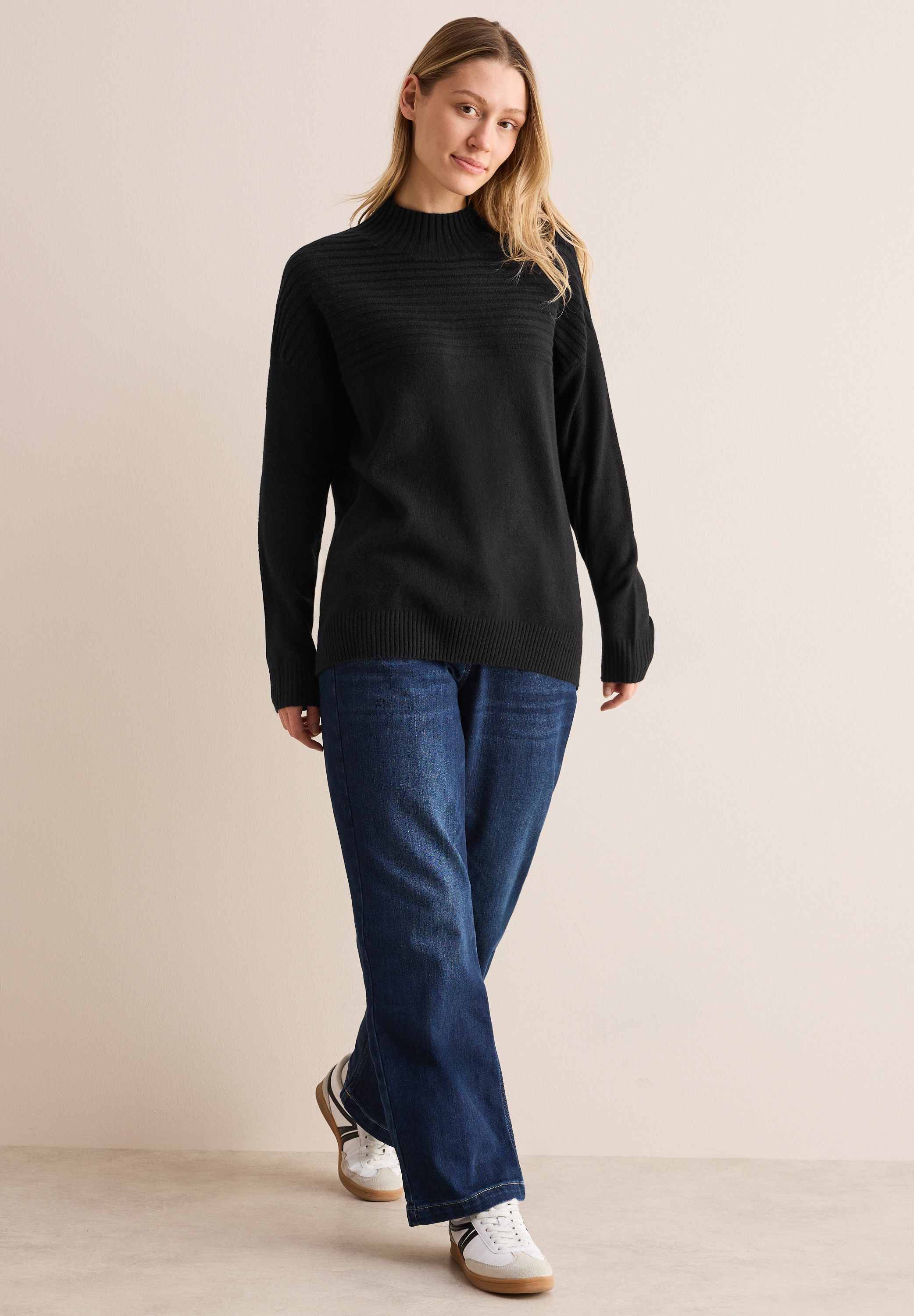 Cecil Stehkragenpullover, mit Elasthan-Anteil