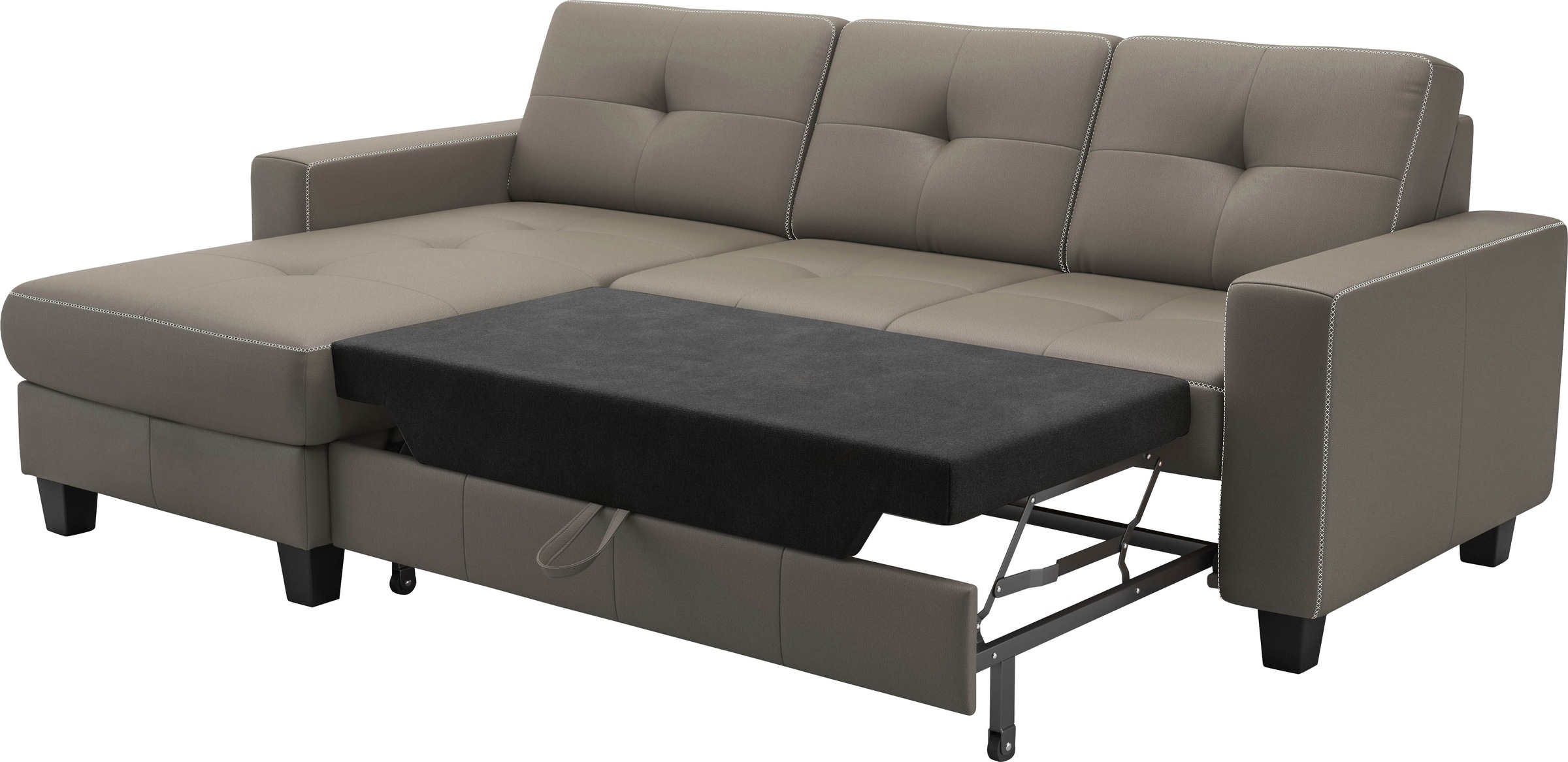 Places of Style Ecksofa »Varese«, wahlweise mit Bettfunktion und Bettkasten