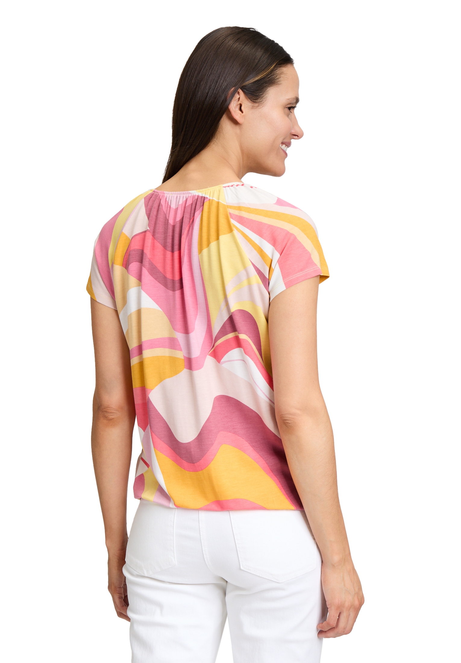 Betty Barclay Kurzarmshirt »Betty Barclay Printshirt mit Gummizug«, (1 tlg.), Hotfix