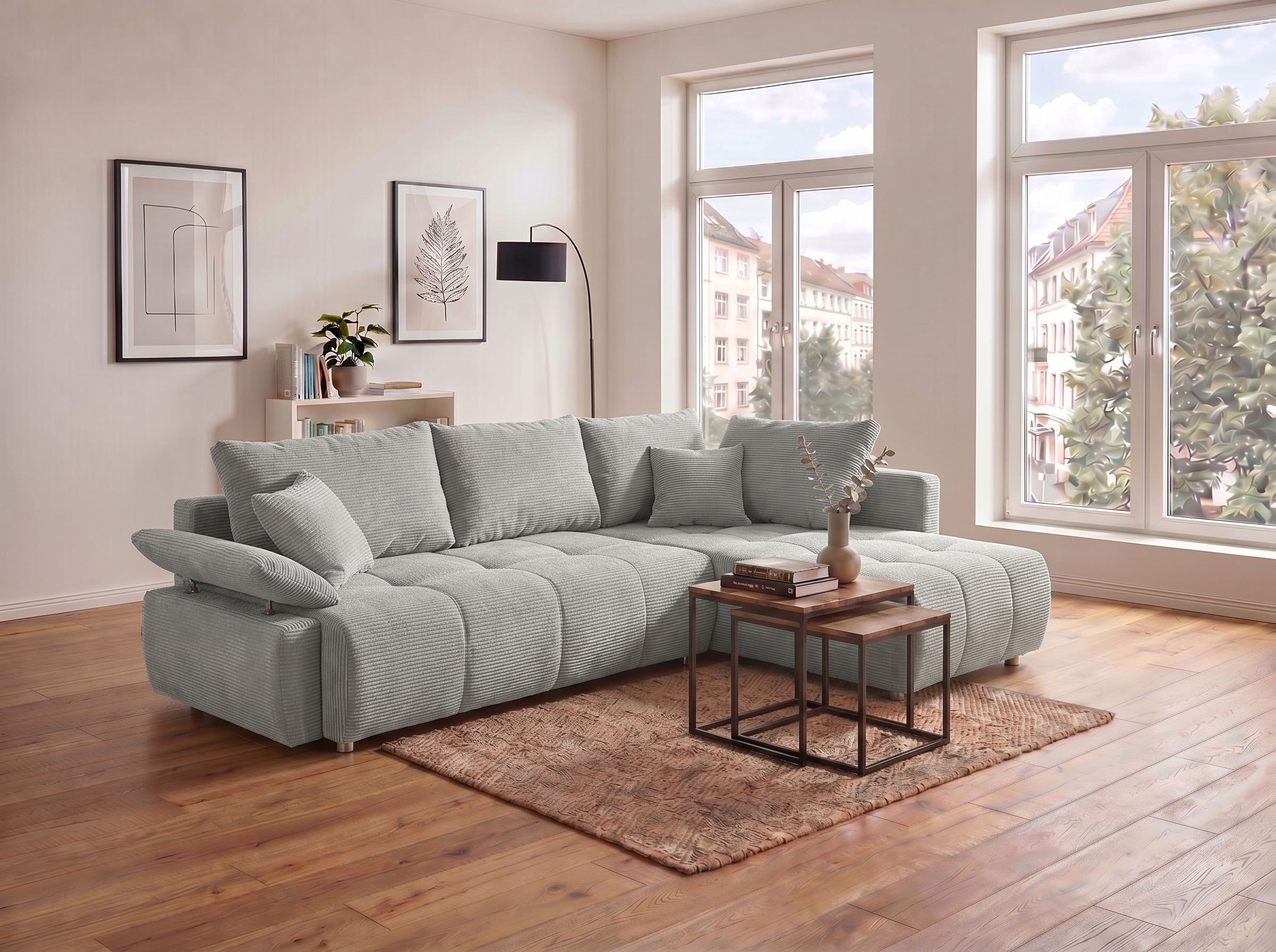 COLLECTION AB "Funtastic L-Form, B: 213 cm, Schlaffunktion, Bettkasten, auch in Cord" Armteilverstellung, Bonnellfederkern, frei stellbar