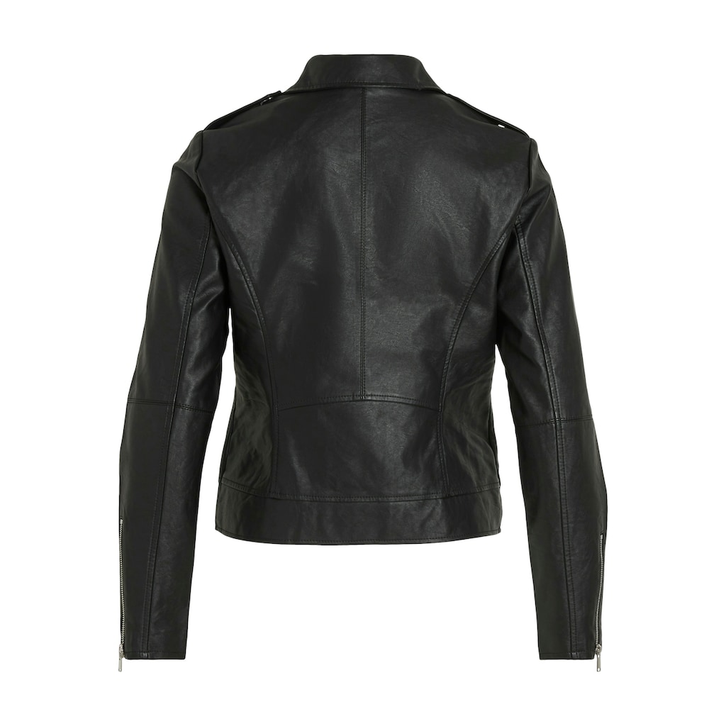 Vila Lederimitatjacke »VICARA COATED JACKET - NOOS«, mit Biker Details