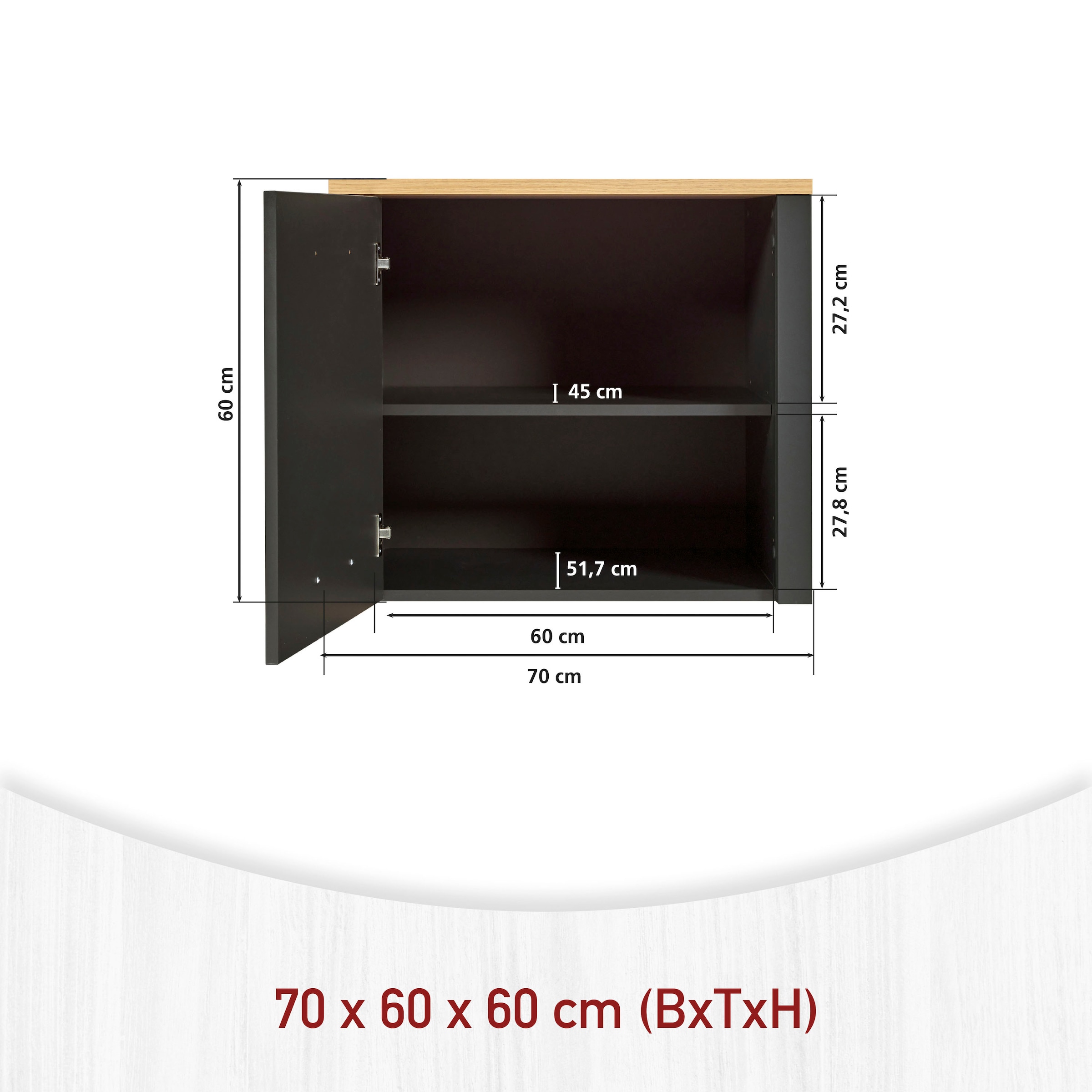 Inter Link Aufsatzschrank »Veneto« 1 Stk. tlg. Stauraum-Modul, passend zu Geräteschränken, 70x60x60,5 cm