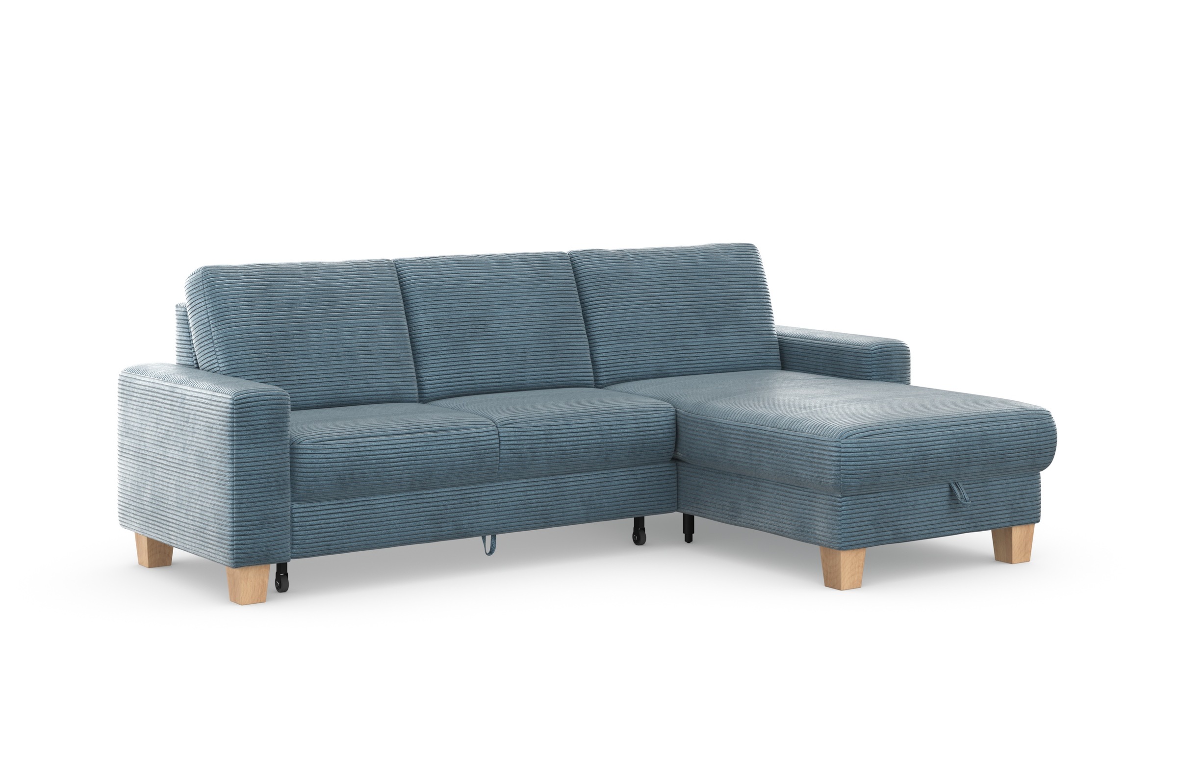 Home affaire Ecksofa »Summer L-Form«, mit Recamiere, mit oder ohne Bettfunktion und Bettkasten, Cord-Bezug
