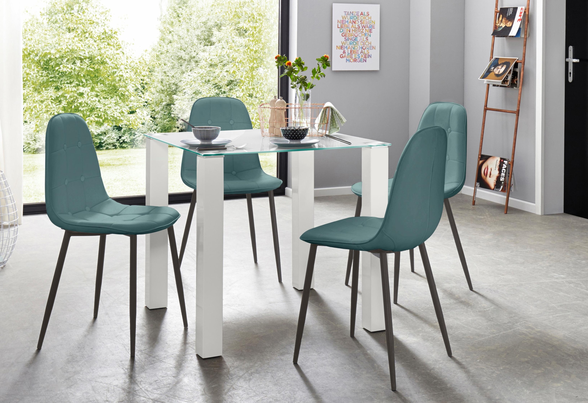 INOSIGN Essgruppe Set, 5 Stk. tlg. mit Glastisch, Breite 80 cm günstig online kaufen