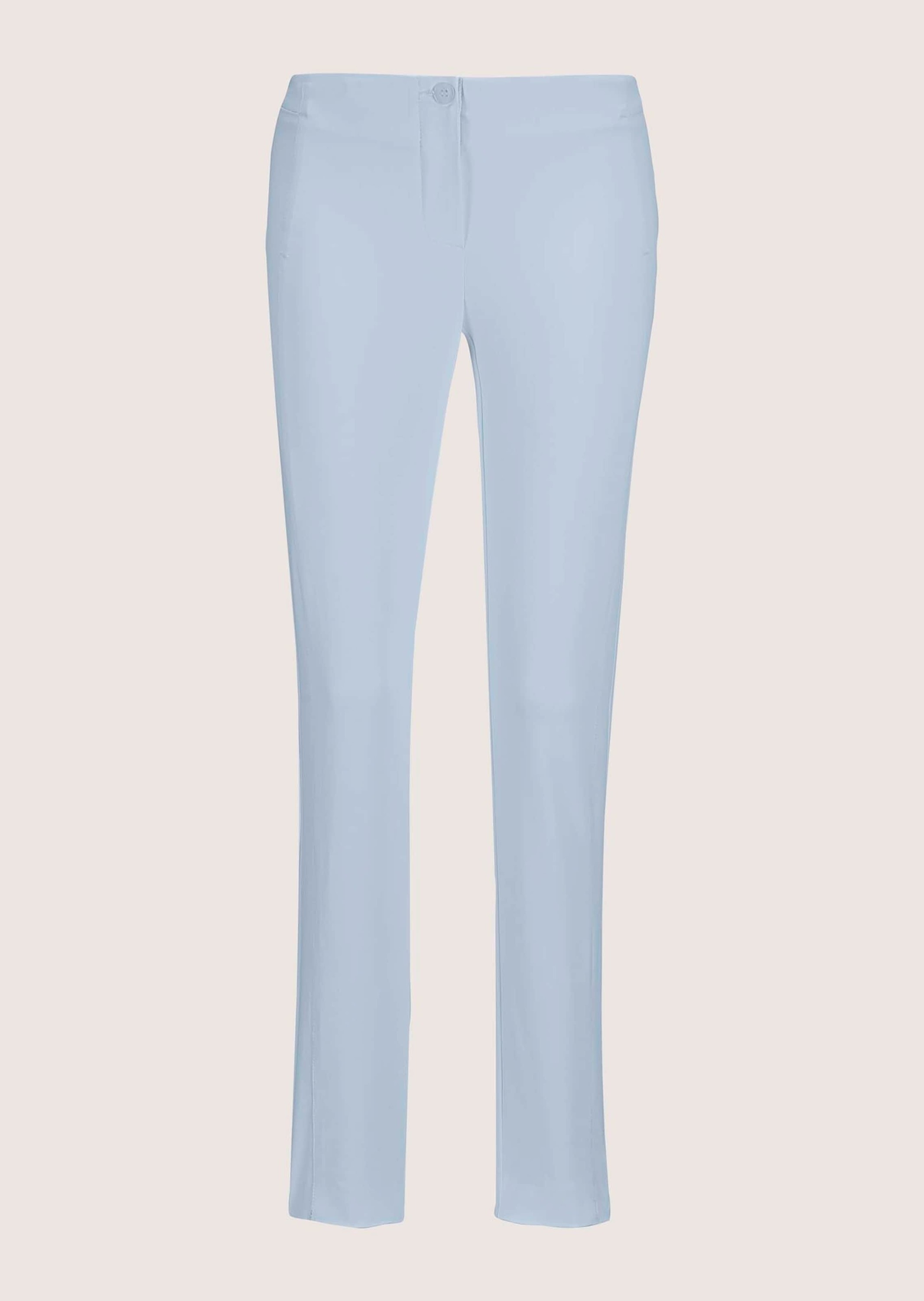 Stoffhose MADELEINE "Hose Schlanke Stretch-Hose mit Vichy-Karo", Damen, Gr. 34, N + K Gr, blau (bleu), Obermaterial: 74% Viskose CV. 23% Polyamid PA. 3% Elasthan EL., Hosen Stoffhose