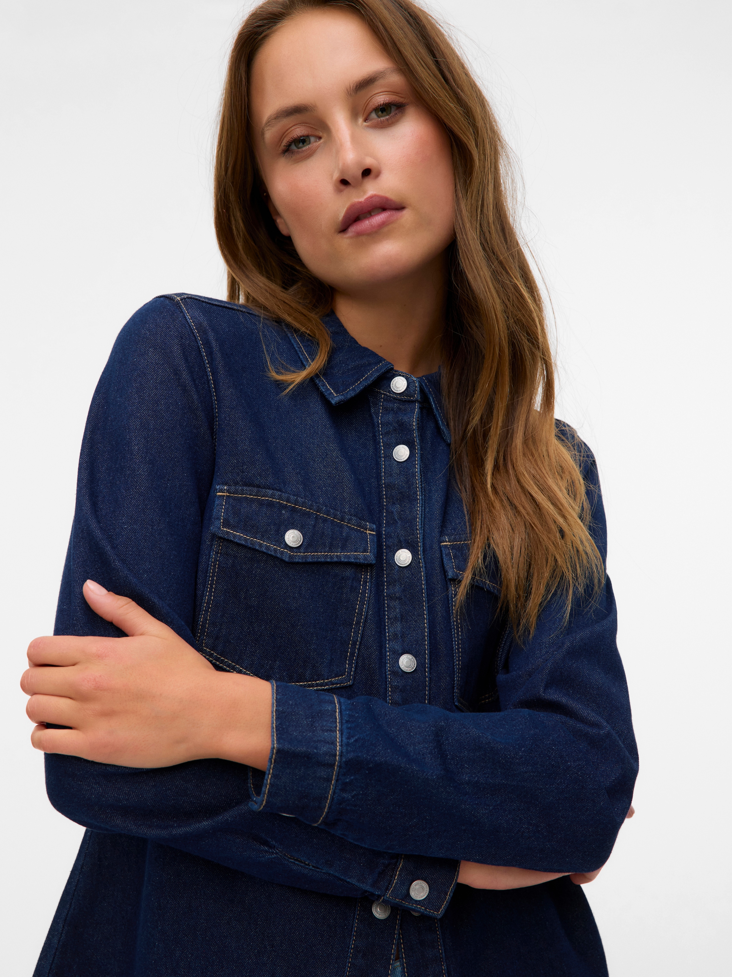 Vero Moda Jeansbluse "VMJENNIE LS DENIM SHIRT MIX NOOS" günstig online kaufen