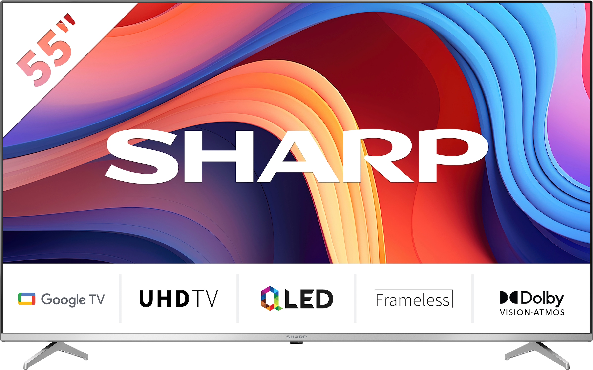 QLED-Fernseher »SHARP 55GP6260E Quantum Dot Google TV 139 cm (55 Zoll) 4K Ultra HD«,...