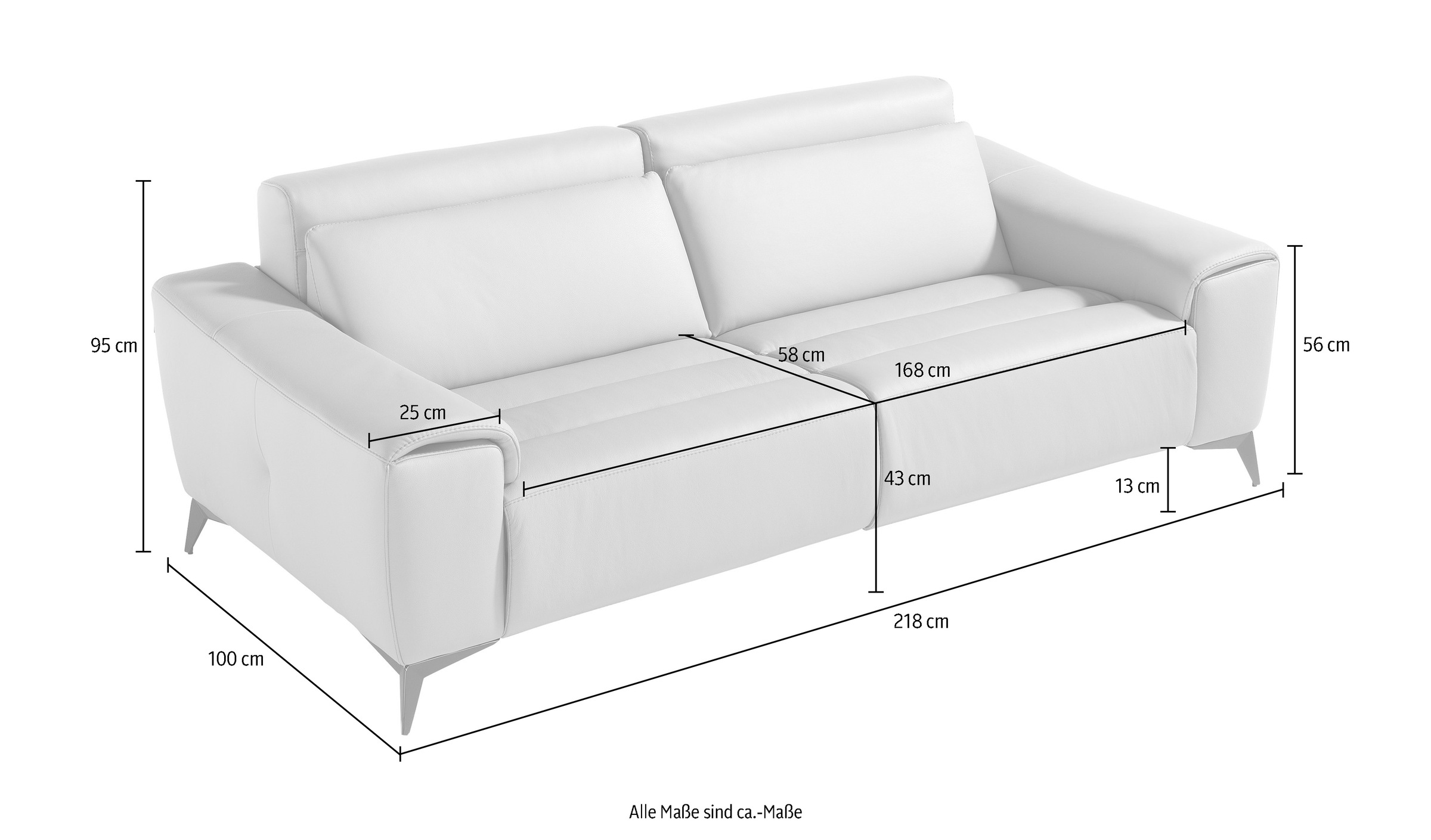 Egoitaliano 2,5-Sitzer »Suzette, Designsofa mit elektrischen Komfortfunktionen, edel & bequem«, inkl. 2 elektronischer Relaxfunktionen, Rücken- und Fußteilfunktion