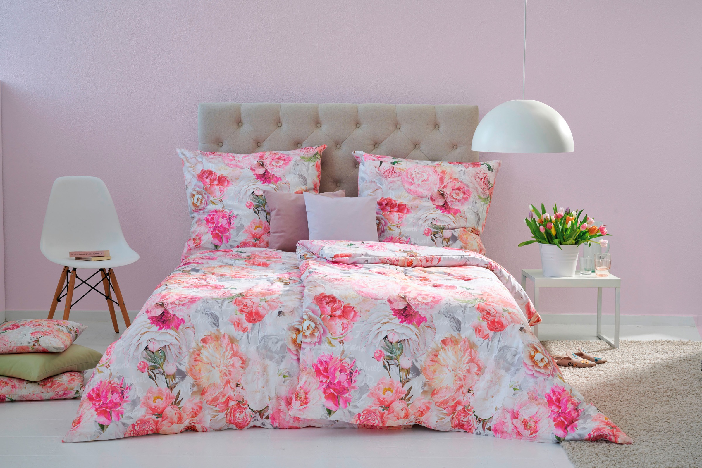 APELT Bettwäsche "Hannah" Kunstvoll gemalte Rosen im Aquarellstil günstig online kaufen
