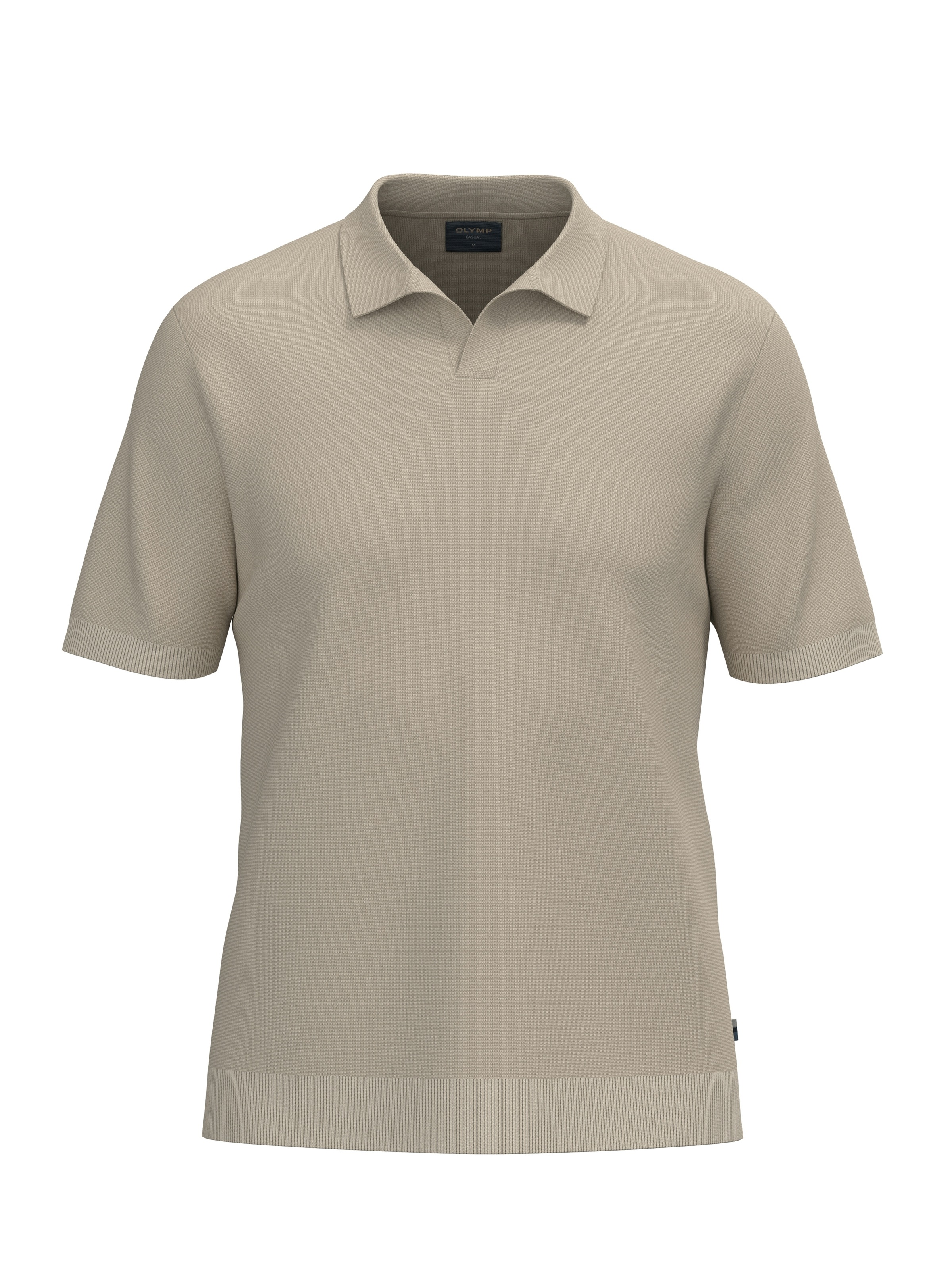 OLYMP Strick Casual Polo Shirt Beige Size L 2