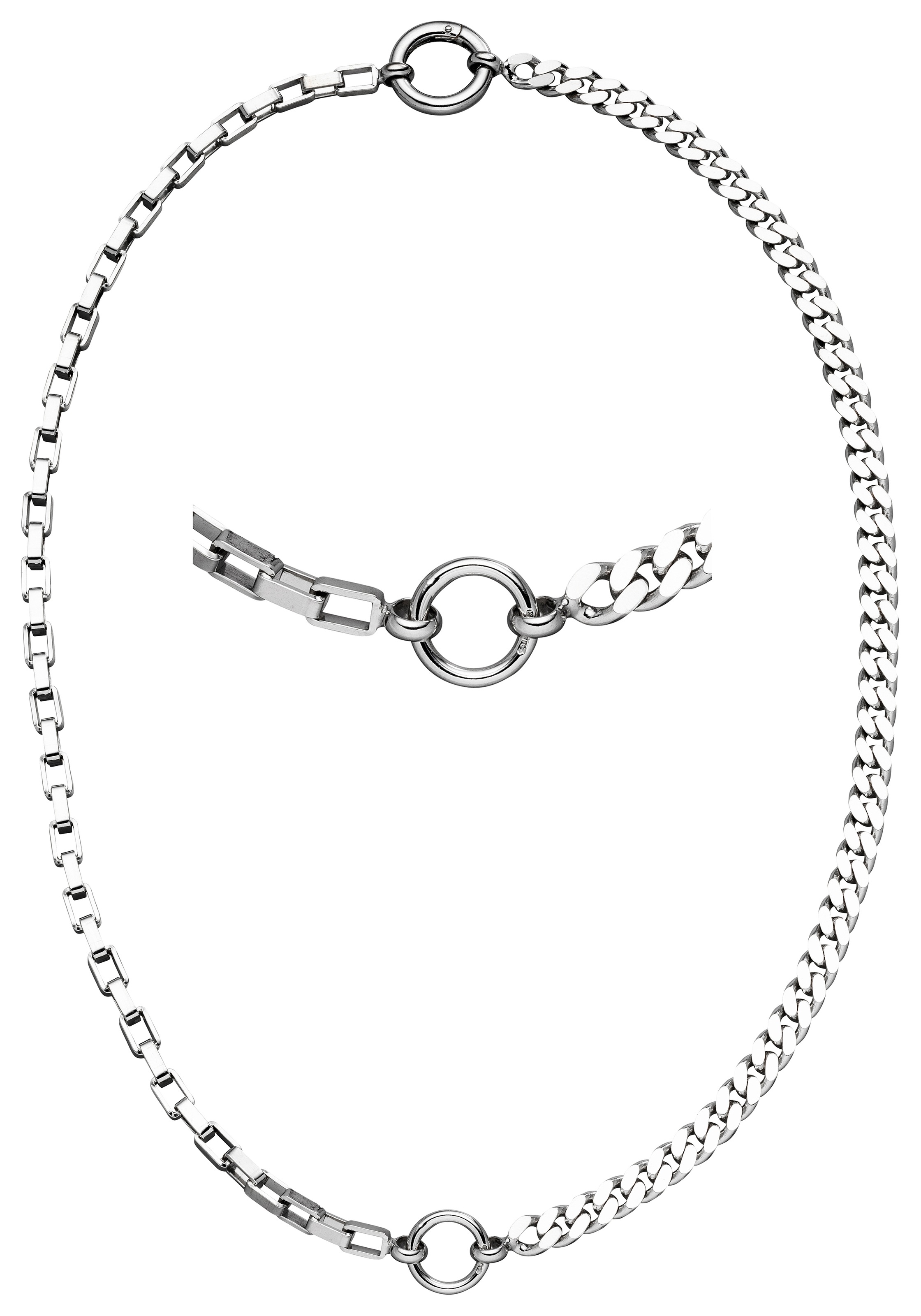 JOBO Kette ohne Anhänger »Split-Chain Statement« 925 Silber 45 cm