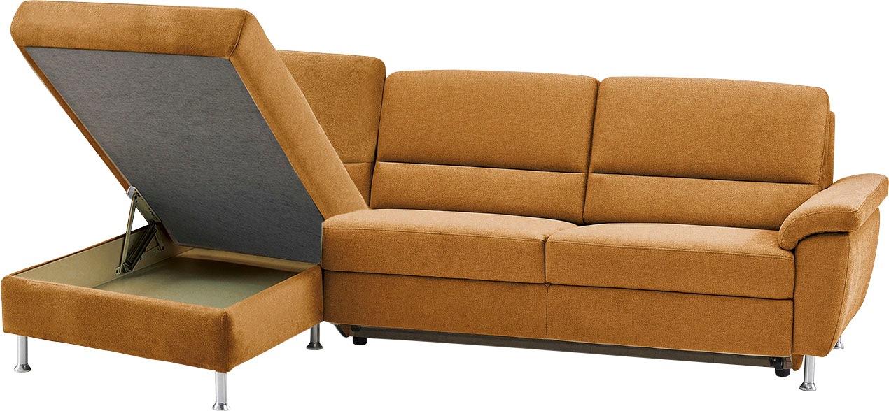 CALIZZA INTERIORS Ecksofa »Onyx L-Form«, Recamiere links oder rechts, wahlweise mit Bettfunktion, Breite 270 cm