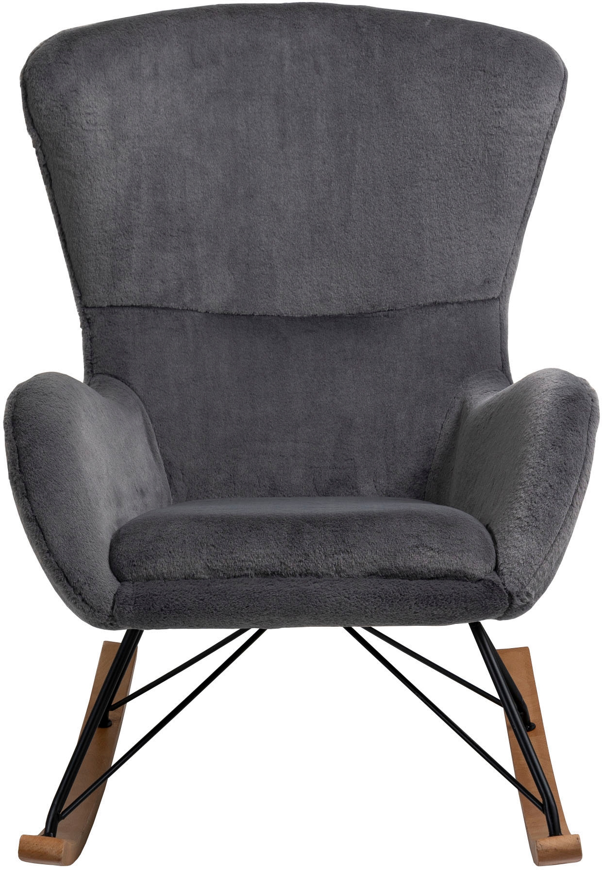 SalesFever Schaukelstuhl "Komfortabl und im Vintage-Stil" () in Lammfellopt günstig online kaufen