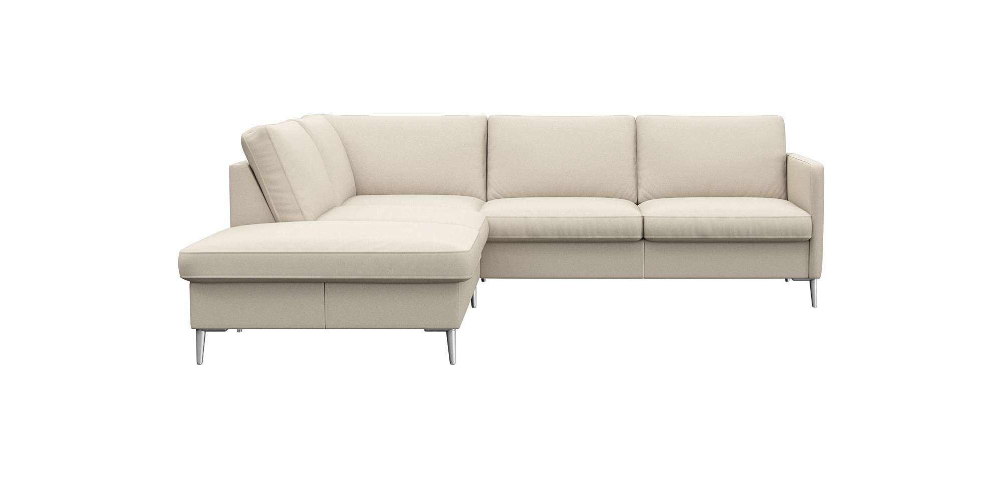 FLEXLUX Ecksofa "Fiore, L-Form", schmale Armlehnen, Füße alufarben, B/T 234 günstig online kaufen