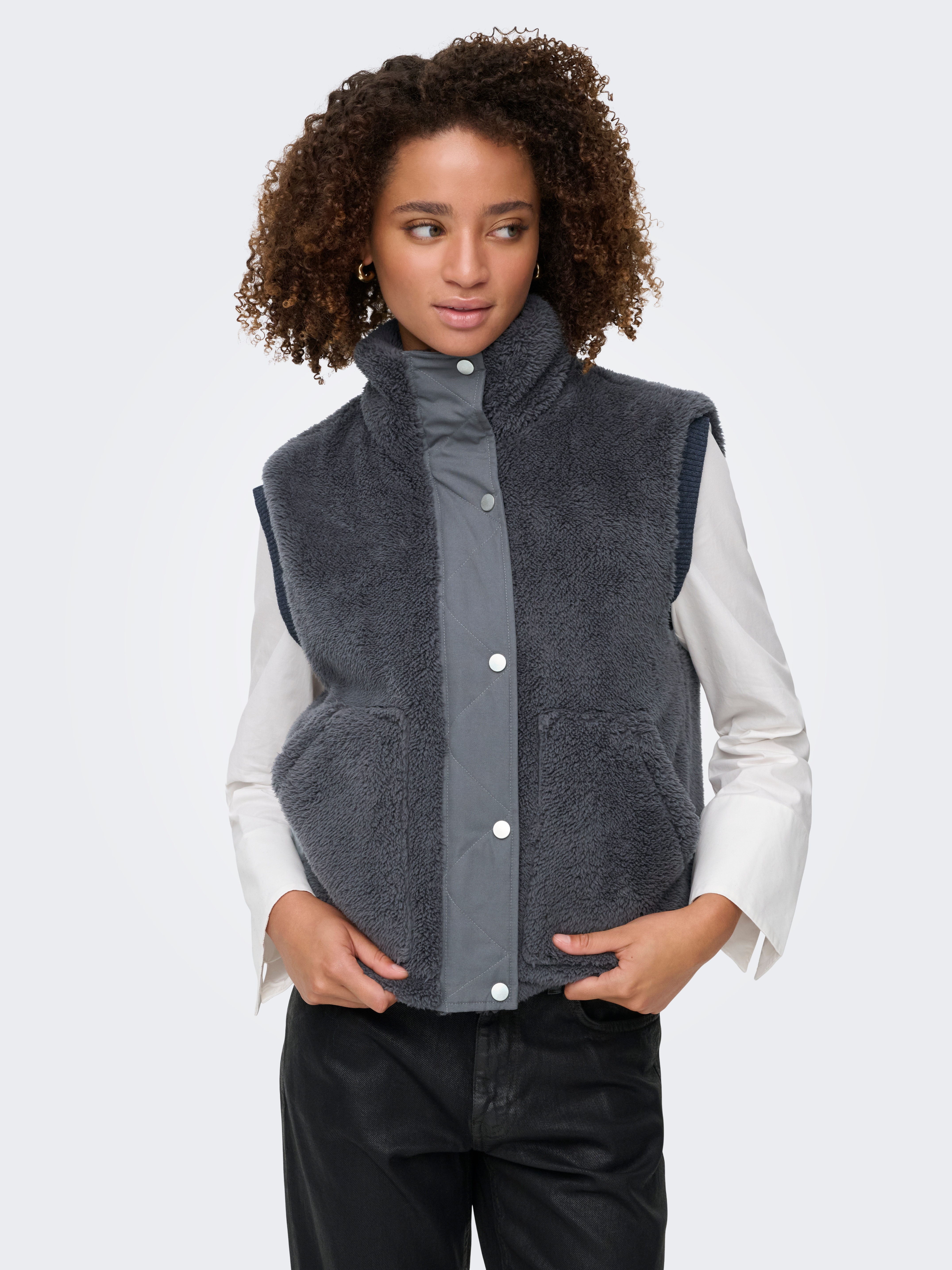 ONLY Plüschweste "ONLBARI LIFE TEDDY WAISTCOAT OTW" Kunstfaser