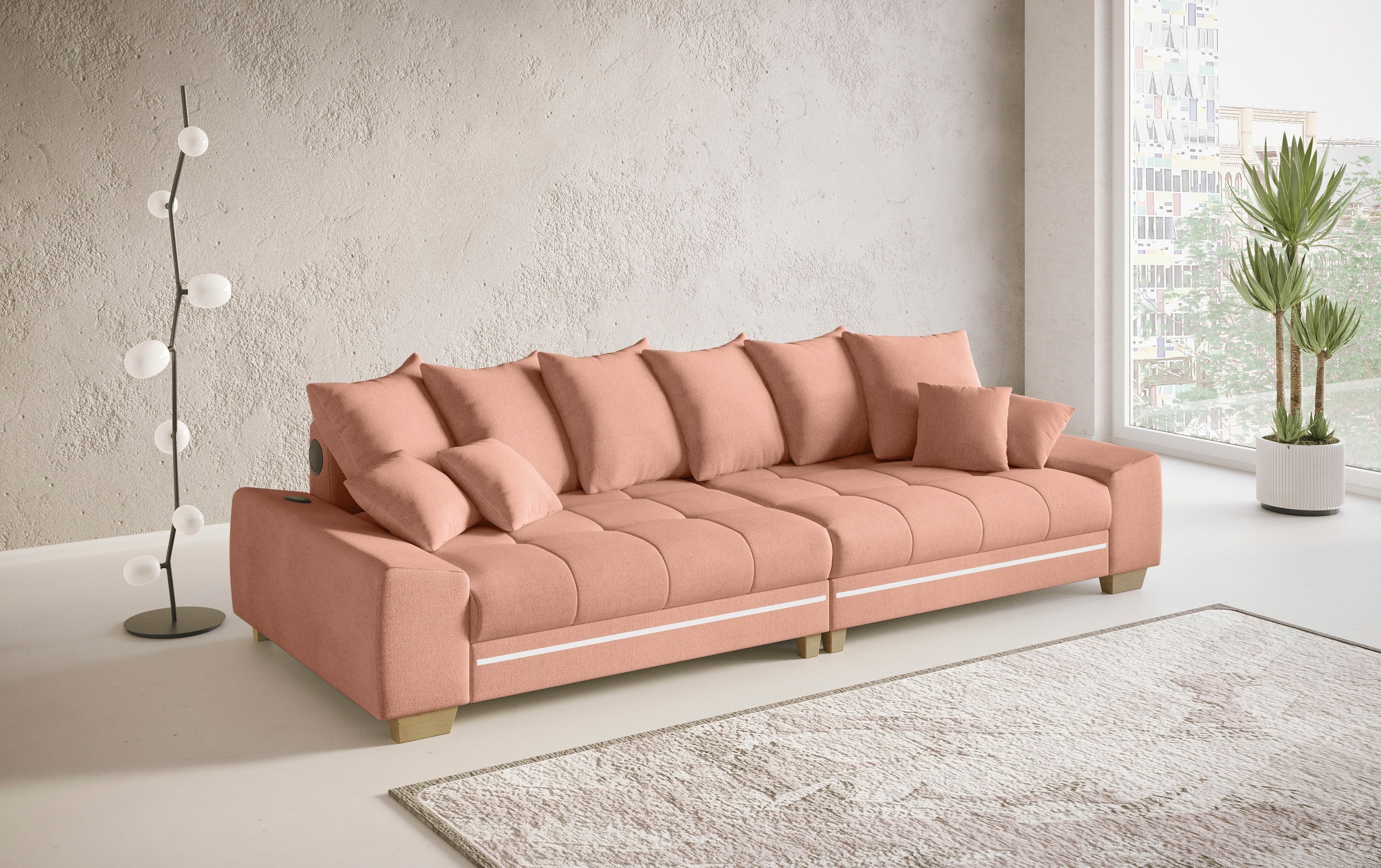 Mr. Couch Big-Sofa »Nikita II«, mit RGB-LED, Bluetooth-Soundsystem, Kaltschaum