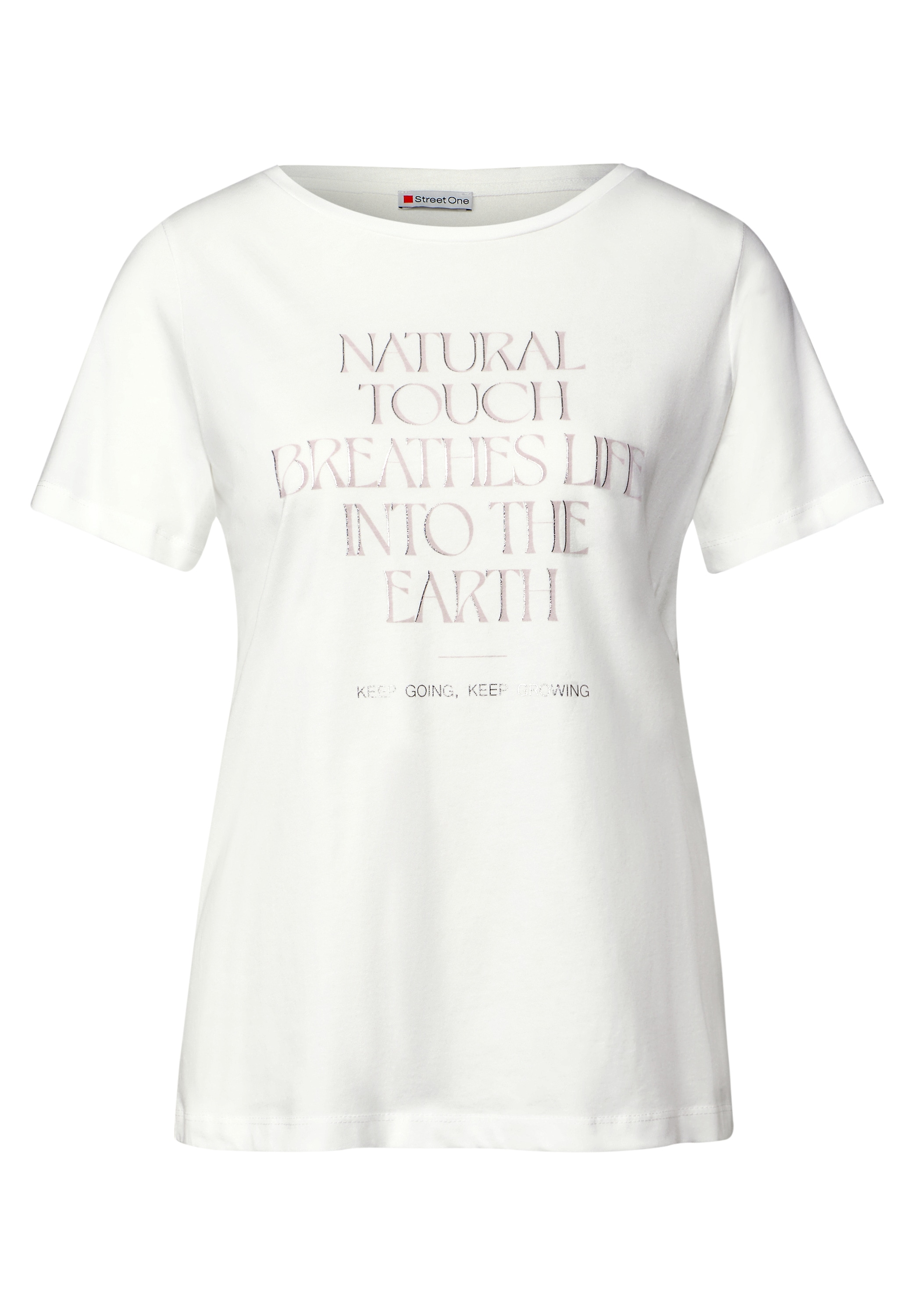 STREET ONE T-Shirt, mit Materialmix
