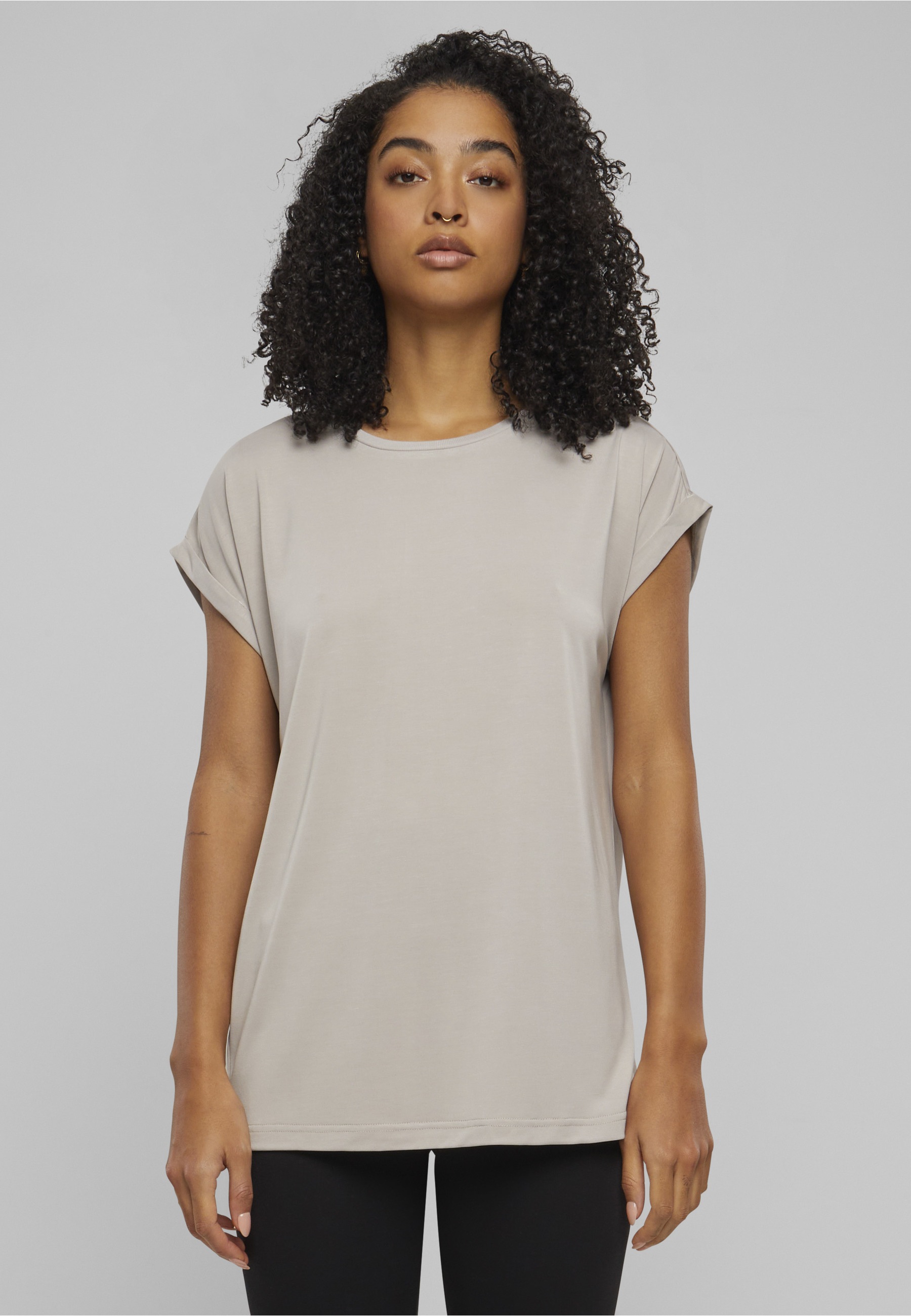 URBAN CLASSICS Kurzarmshirt »Urban Classics Damen Ladies Modal Extended Shoulder Tee« 1 Stk.