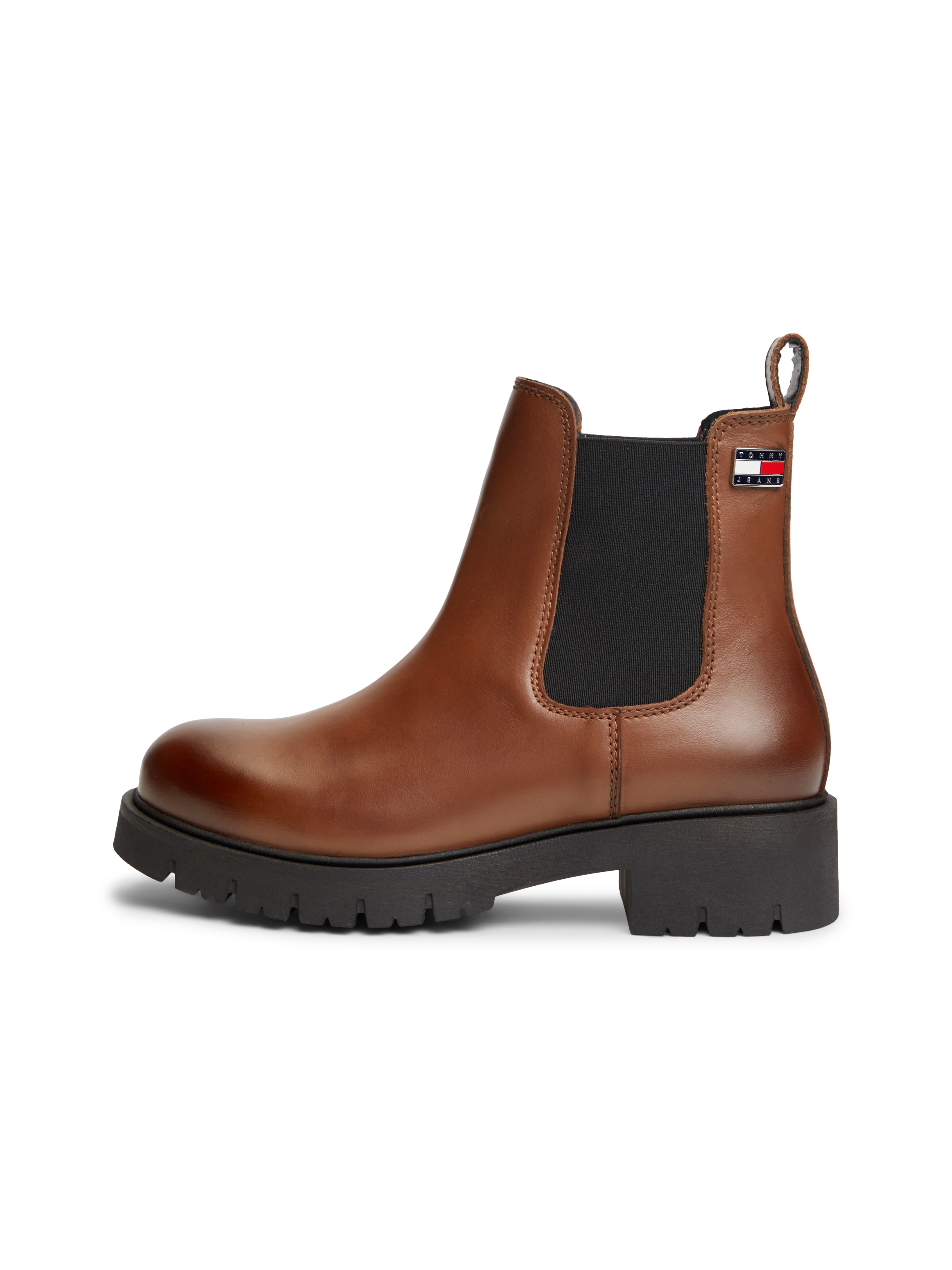 Tommy Jeans Chelseaboots »TJW CLEATED CHELSEA BOOTS«  Blockabsatz, Schlupfboots mit zweckmäßiger Anziehlasche