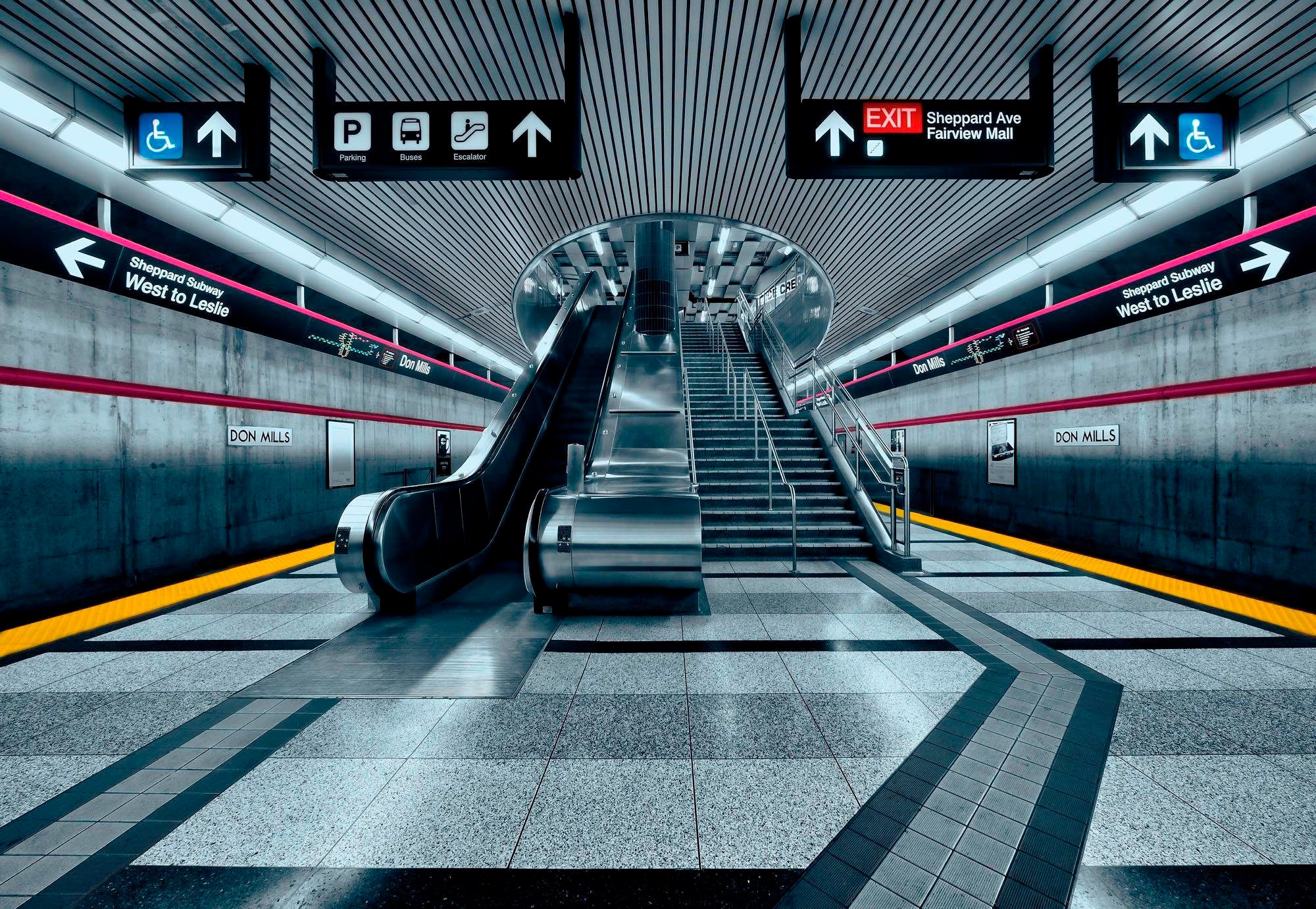 KOMAR Fototapete "Subway - Größe 368 x 254 cm", B/L: 368m x 254m, Rollen: 8, bunt, Schlafzimmer, Tapeten, Wohnzimmer, Schlafzimmer
