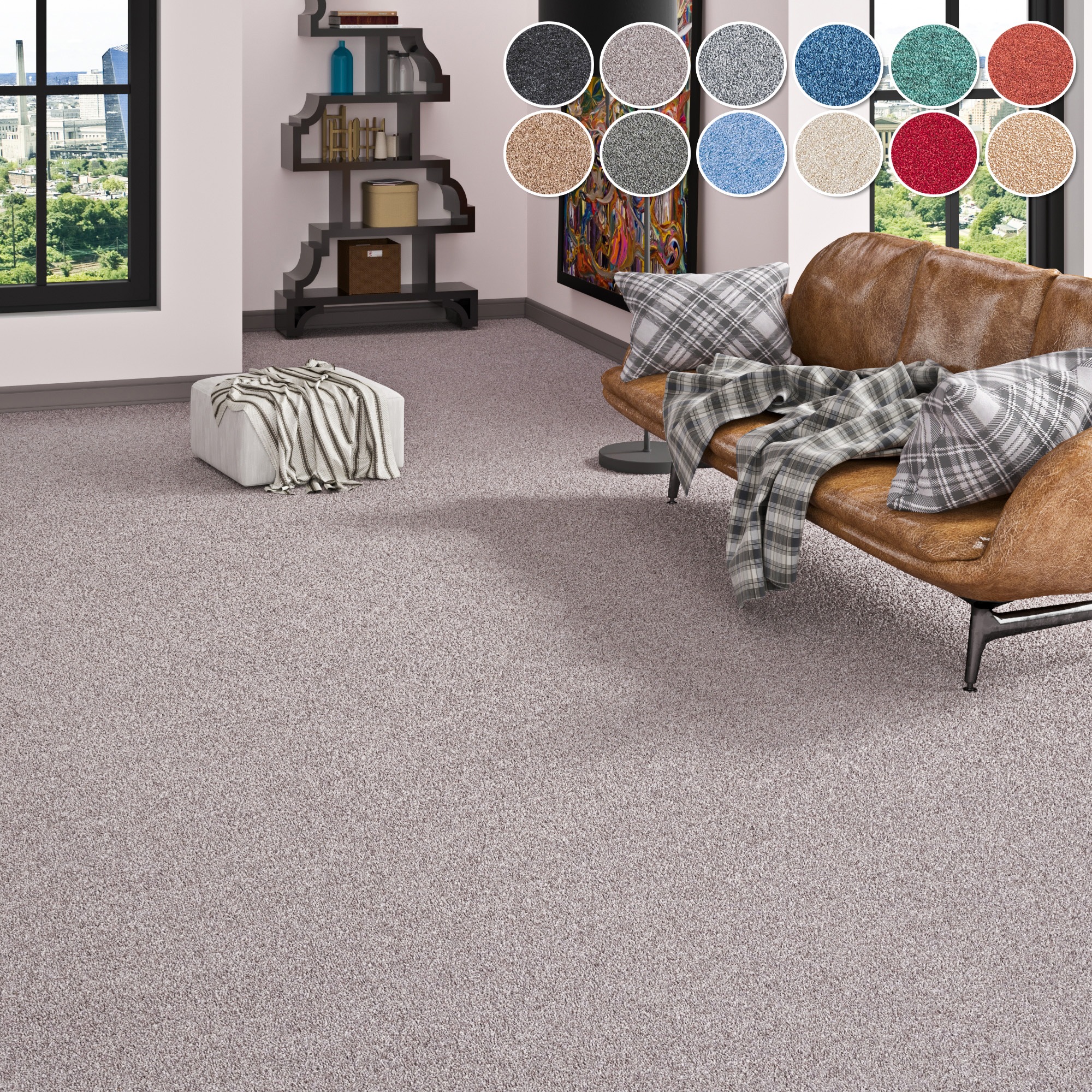 Teppichboden MY HOME "Fortis, Schlinge, Gesamthöhe 5 mm, Made in Netherlands", grau (taupe), B:400cm L:750cm, Kunstfaser, Teppiche, meliert, Breite 400 cm, strapazierfähig, Wohnzimmer