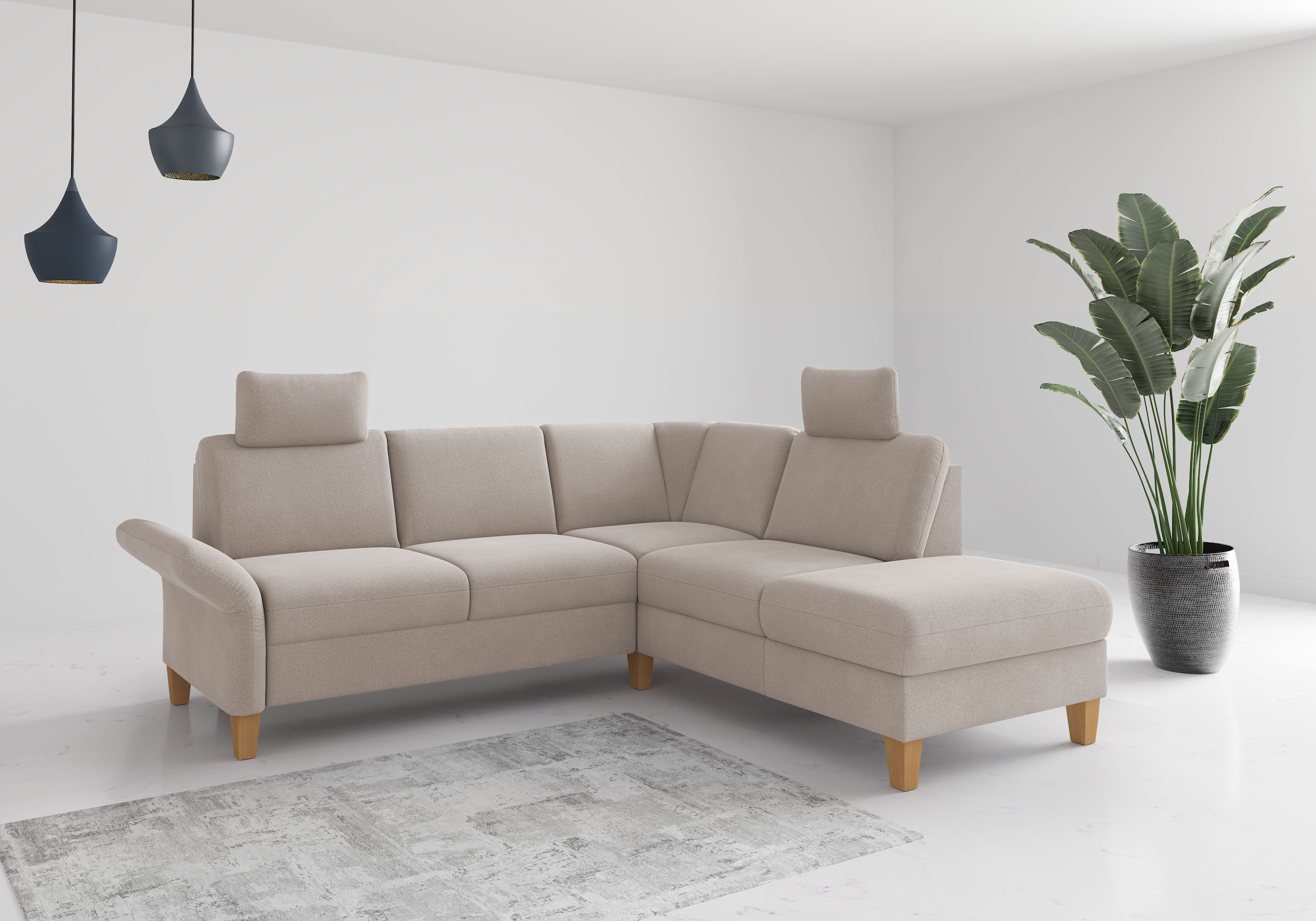 OTTO home Ecksofa "Rochelle, L-Form" wahlweise mit Armteilverstellung, Schlaffunktion und Bettkasten