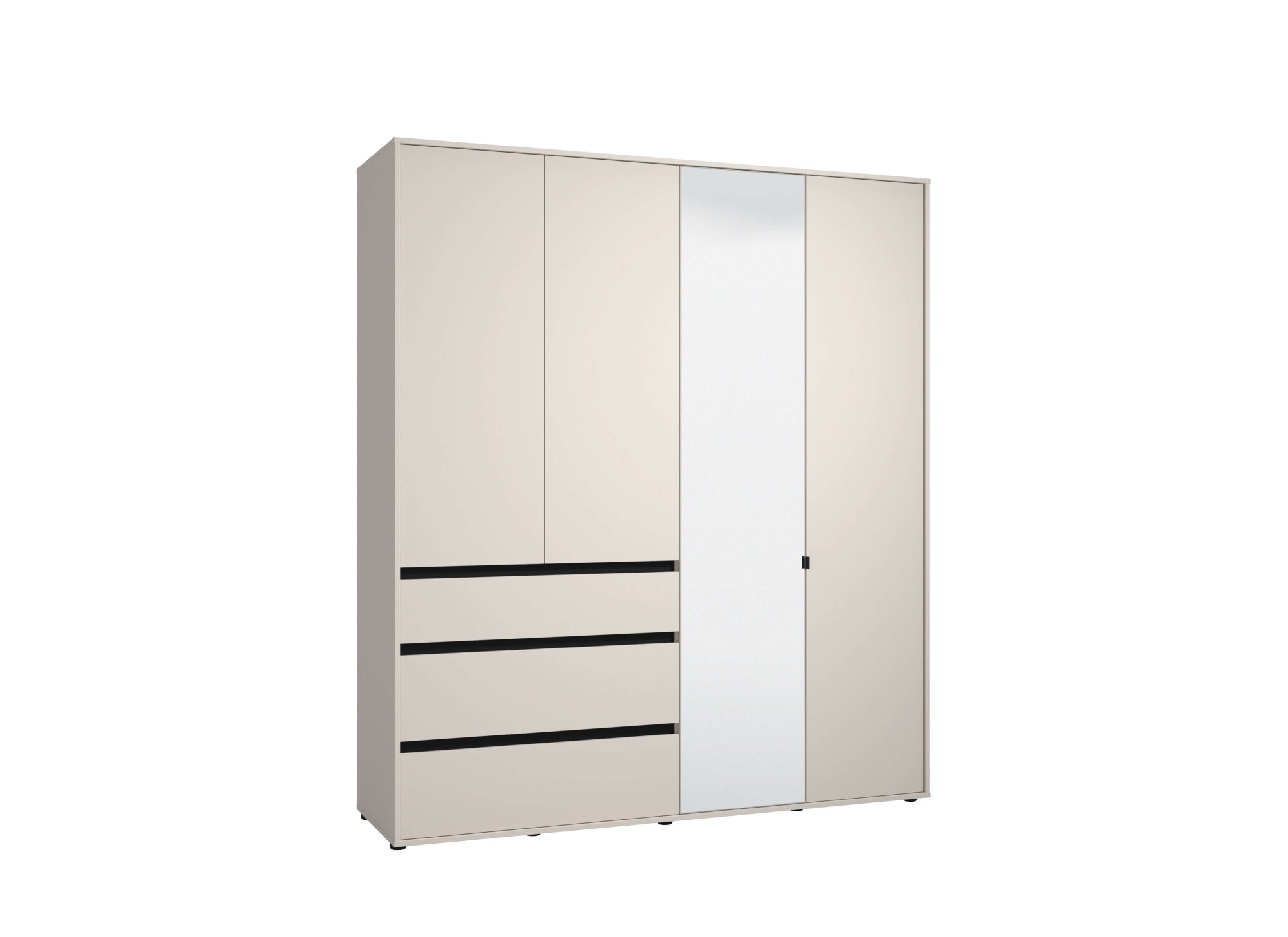 INOSIGN Kleiderschrank »Corbett, grifflose Optik, FSC-zertifziert, Made in Europe«, (138 oder 182,5cm breit, 211cm hoch und 54,5cm tief), mit Spiegel, 3 Schubladen und Innenausstattung