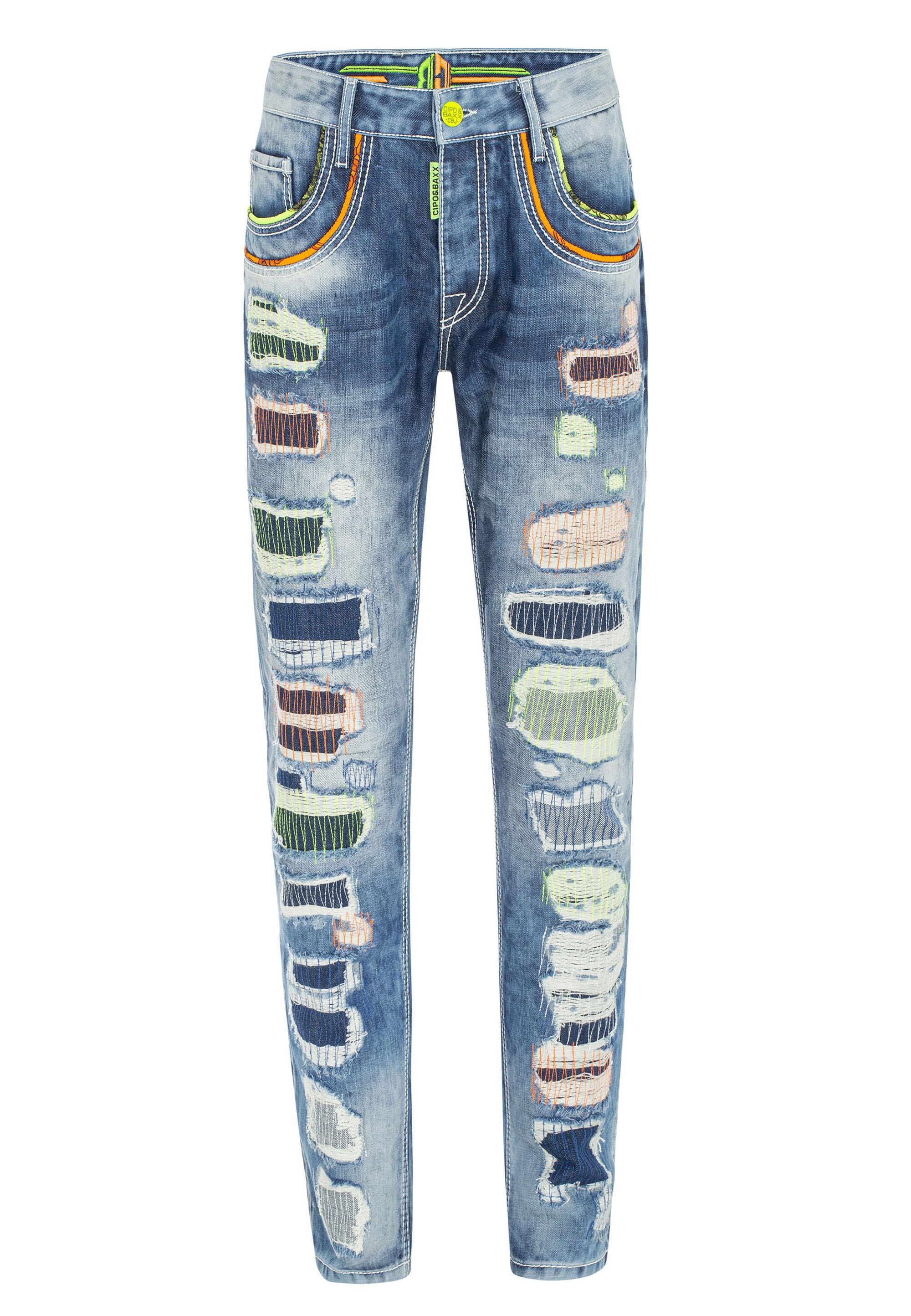 Cipo & Baxx 5-Pocket-Jeans »Jeans«, mit farbigen Ziernähten