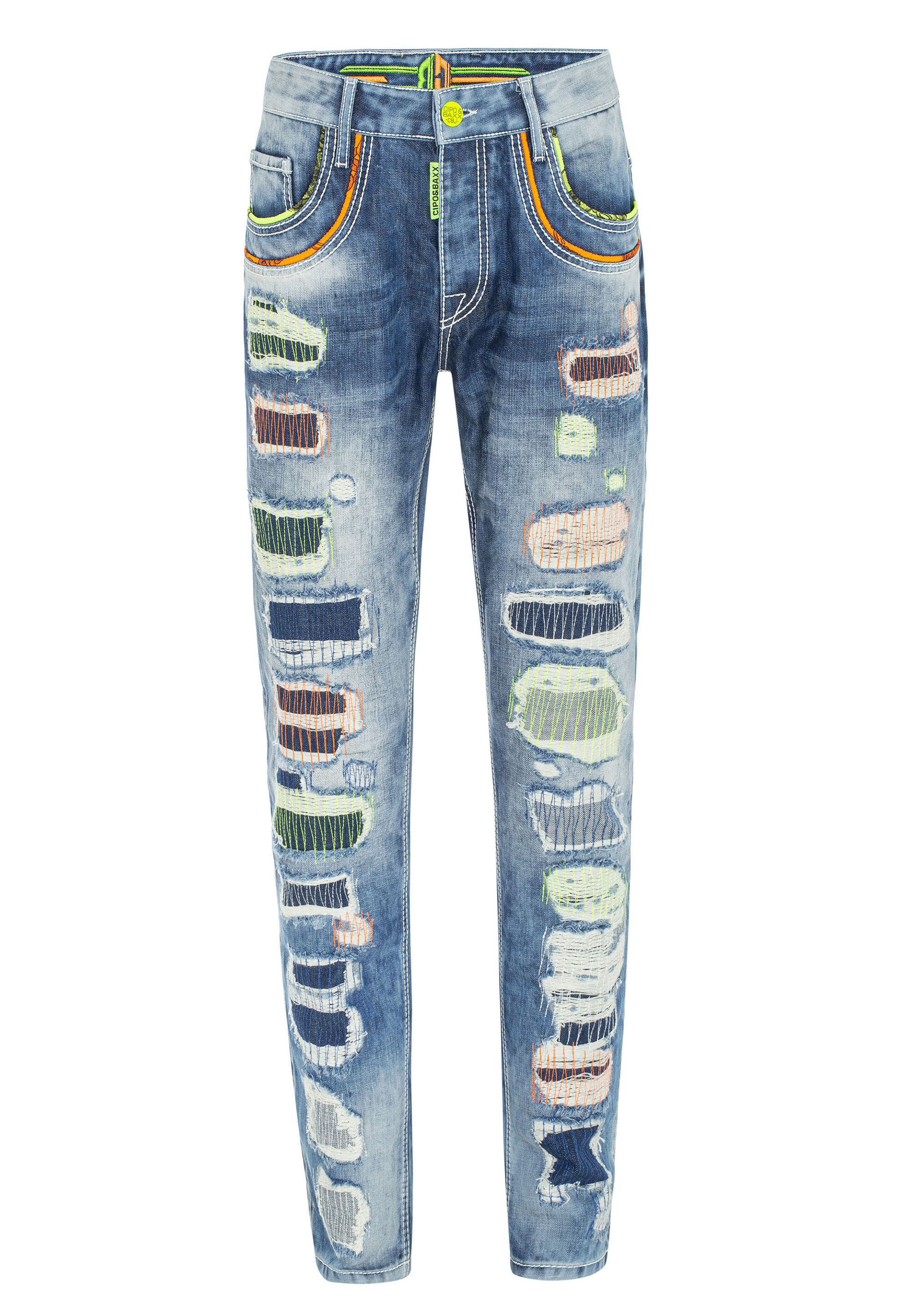 Cipo & Baxx 5-Pocket-Jeans "Cipo & Baxx Jeans" mit farbigen Ziernähten