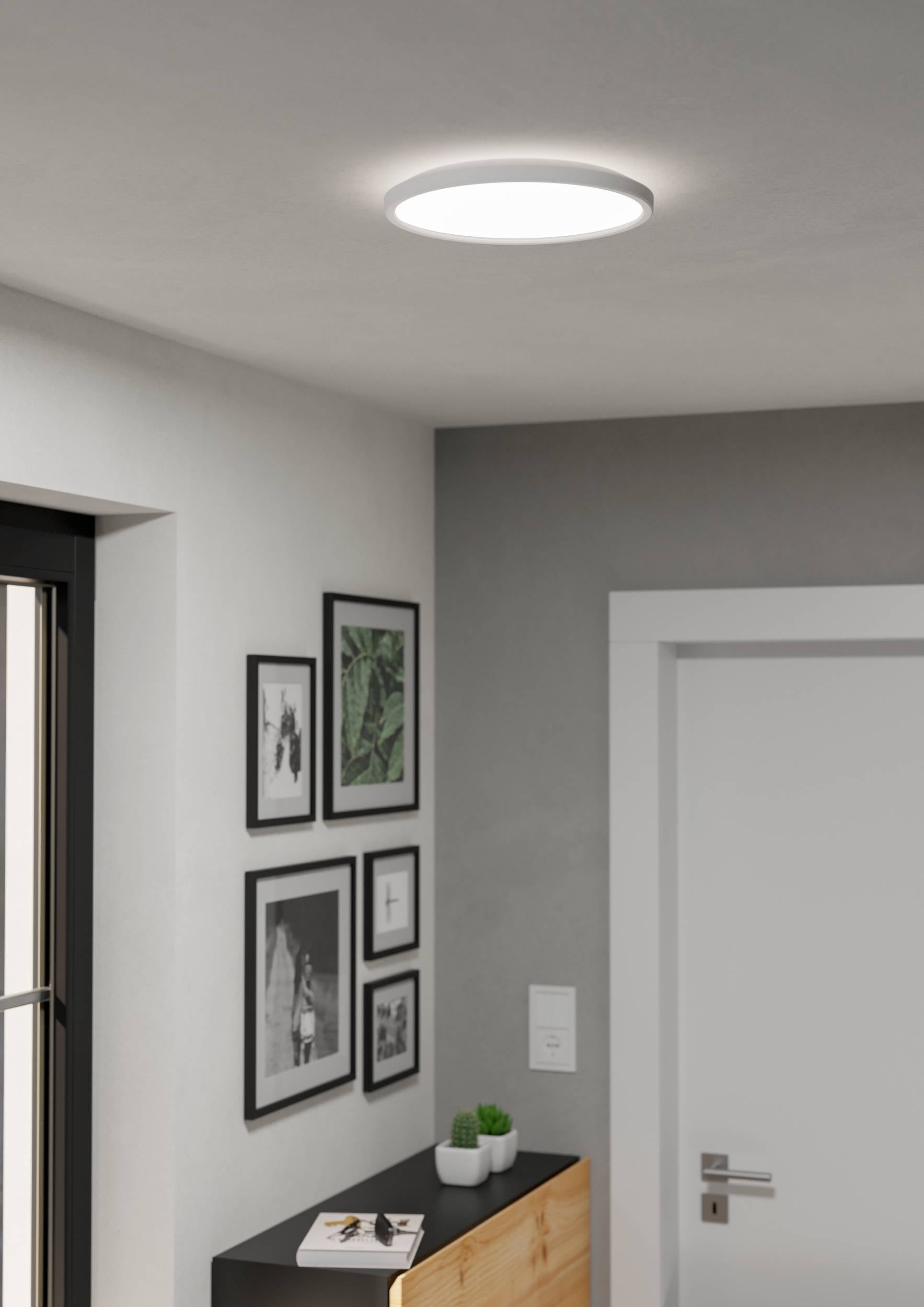 EGLO Deckenleuchte »Rovito Deckenlampe, Deckenbeluchtung, Badlampe Decke, Kunststoff, IP44« LED-Modul 1 Stk. Kaltweiß | Neutralweiß | Warmweiß Wand-/Deckenleuchte - H3 x Ø30 cm - weiß - 13,9W inkl.