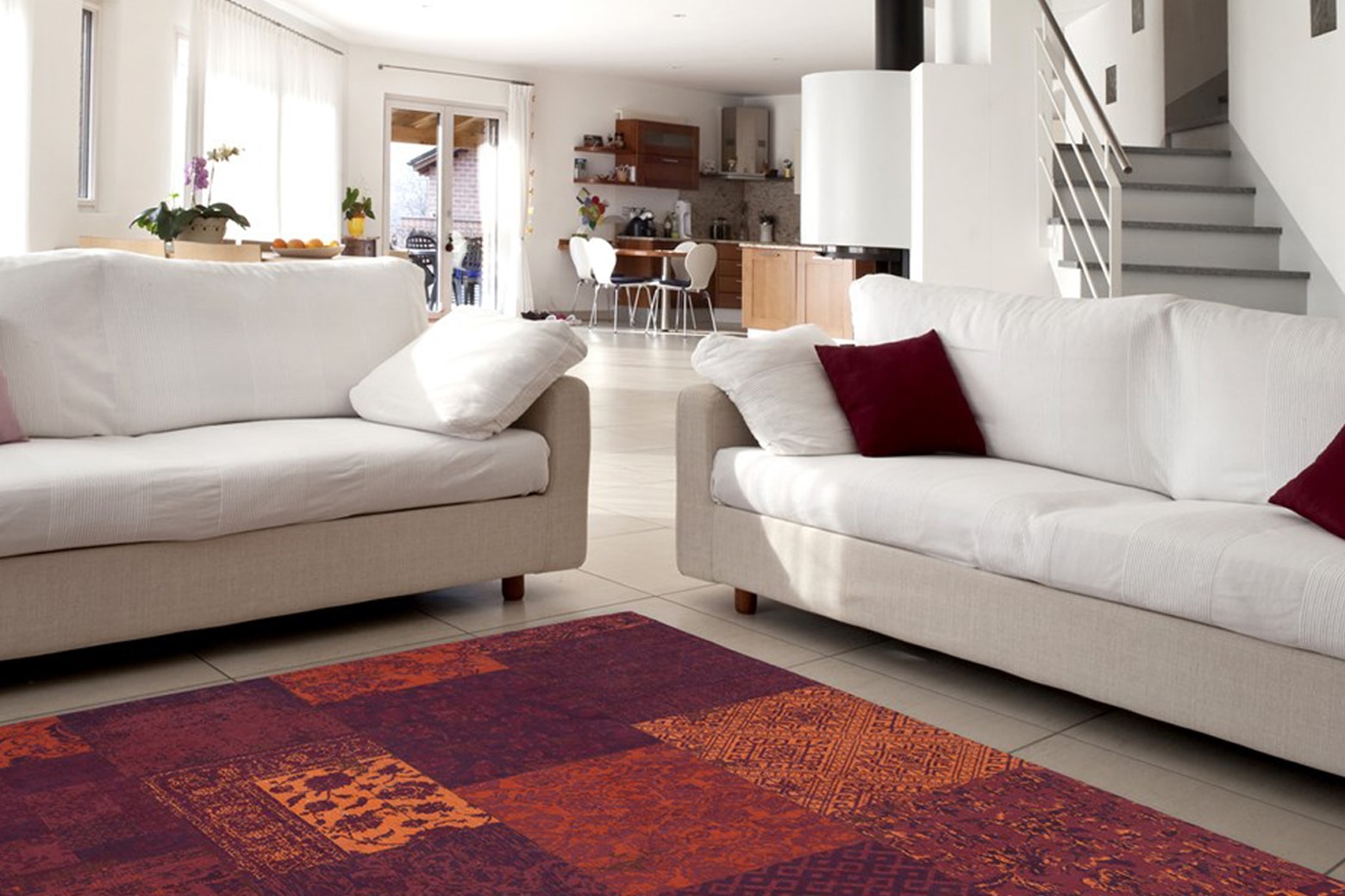 Kayoom Teppich »Symphony 160«, rechteckig, 8 mm Höhe, Flachgewebe, reine Baumwolle, Wohnzimmer
