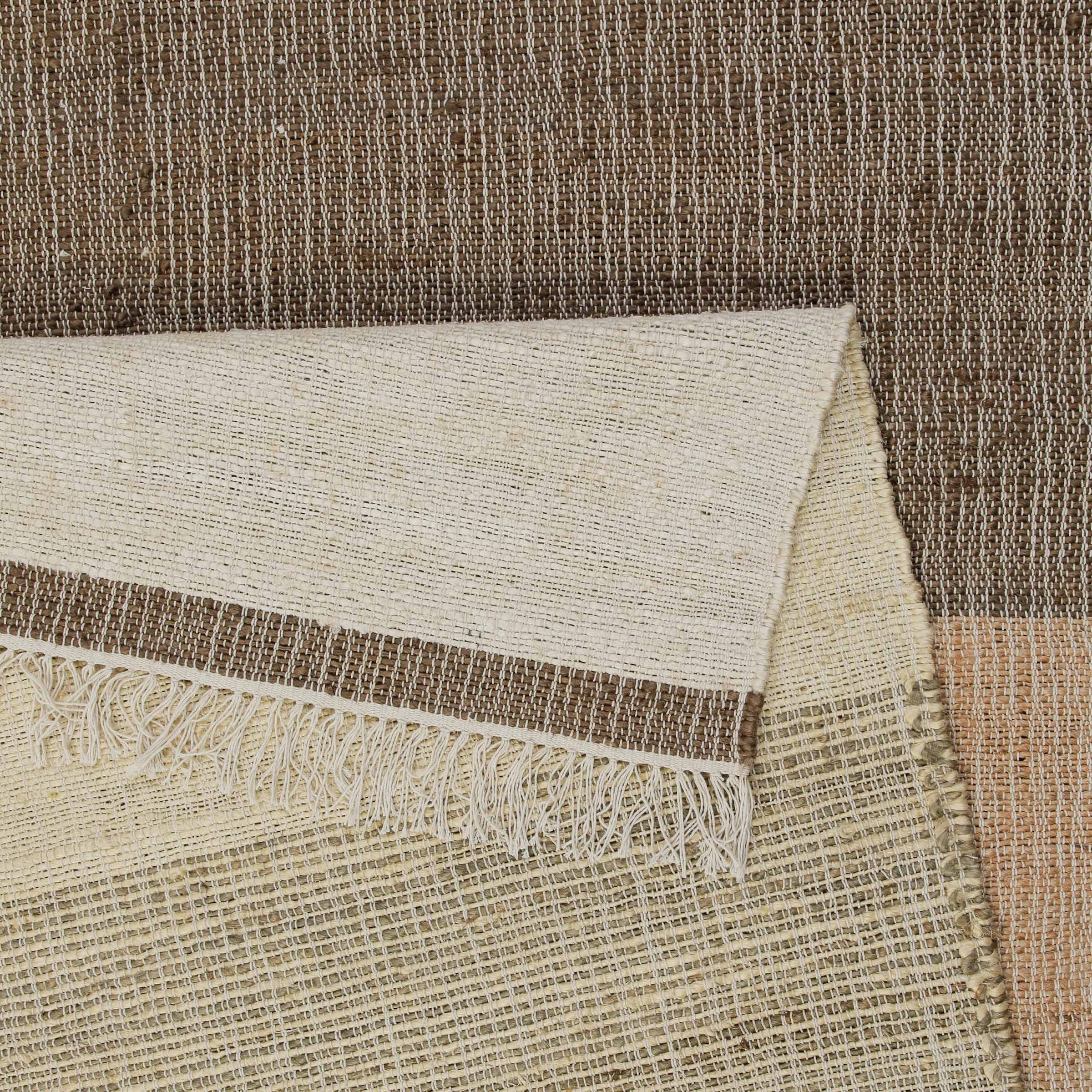my home Teppich »Dallin«, rechteckig, 4 mm Höhe, 80% Jute, handgewebt, mit Fransen, Wohnzimmer, Naturfaser